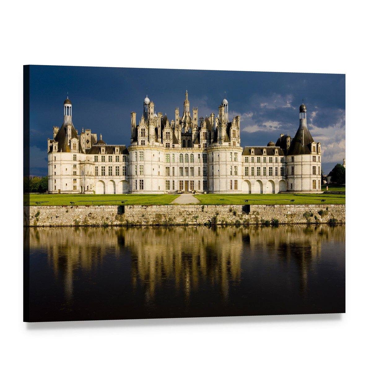 Chambord Castle Canvas Wall Art, single panel gallery wrapped canvas, angled product view