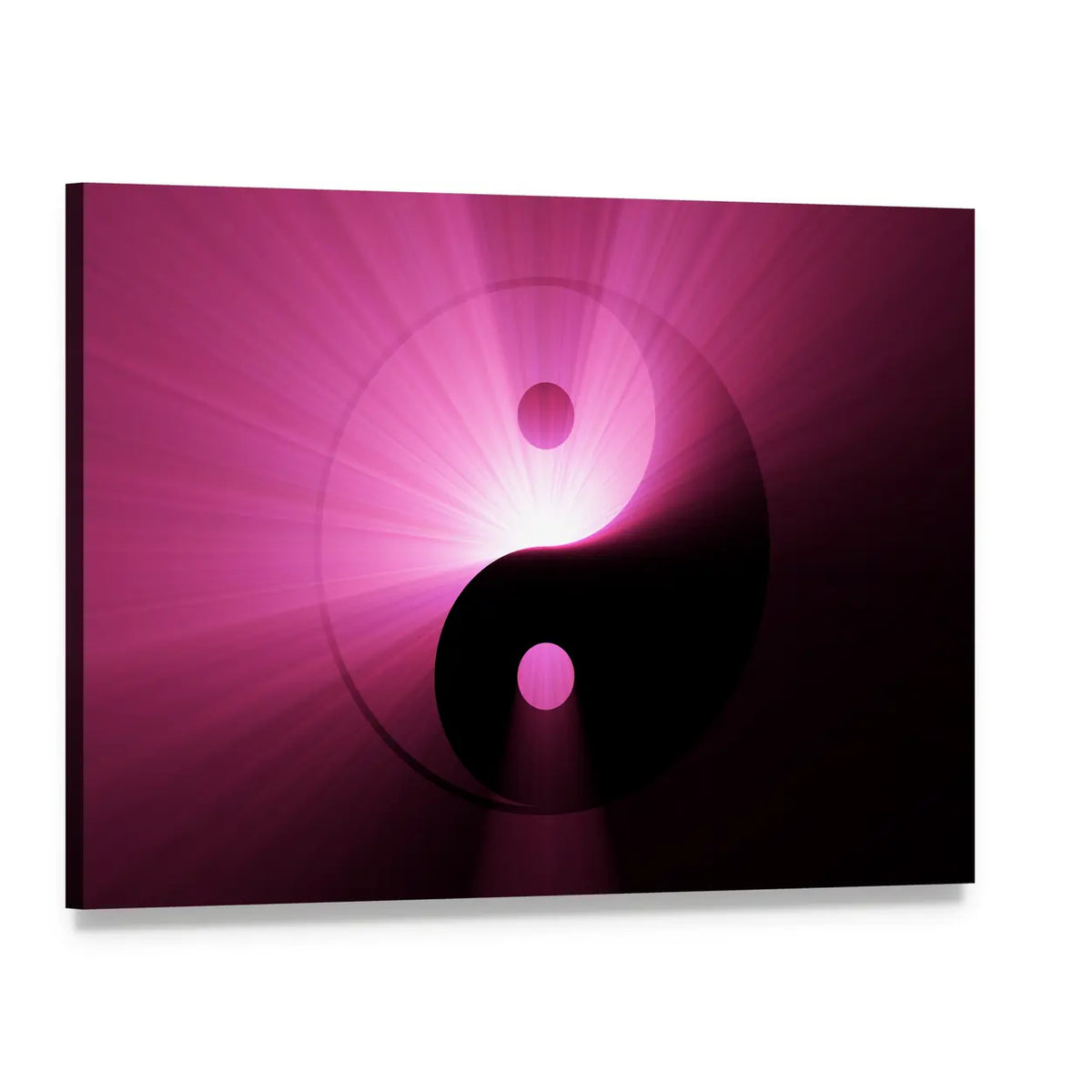Tai Chi Yin Yang Light Flare Canvas Wall Art, single panel gallery wrapped canvas, angled product view