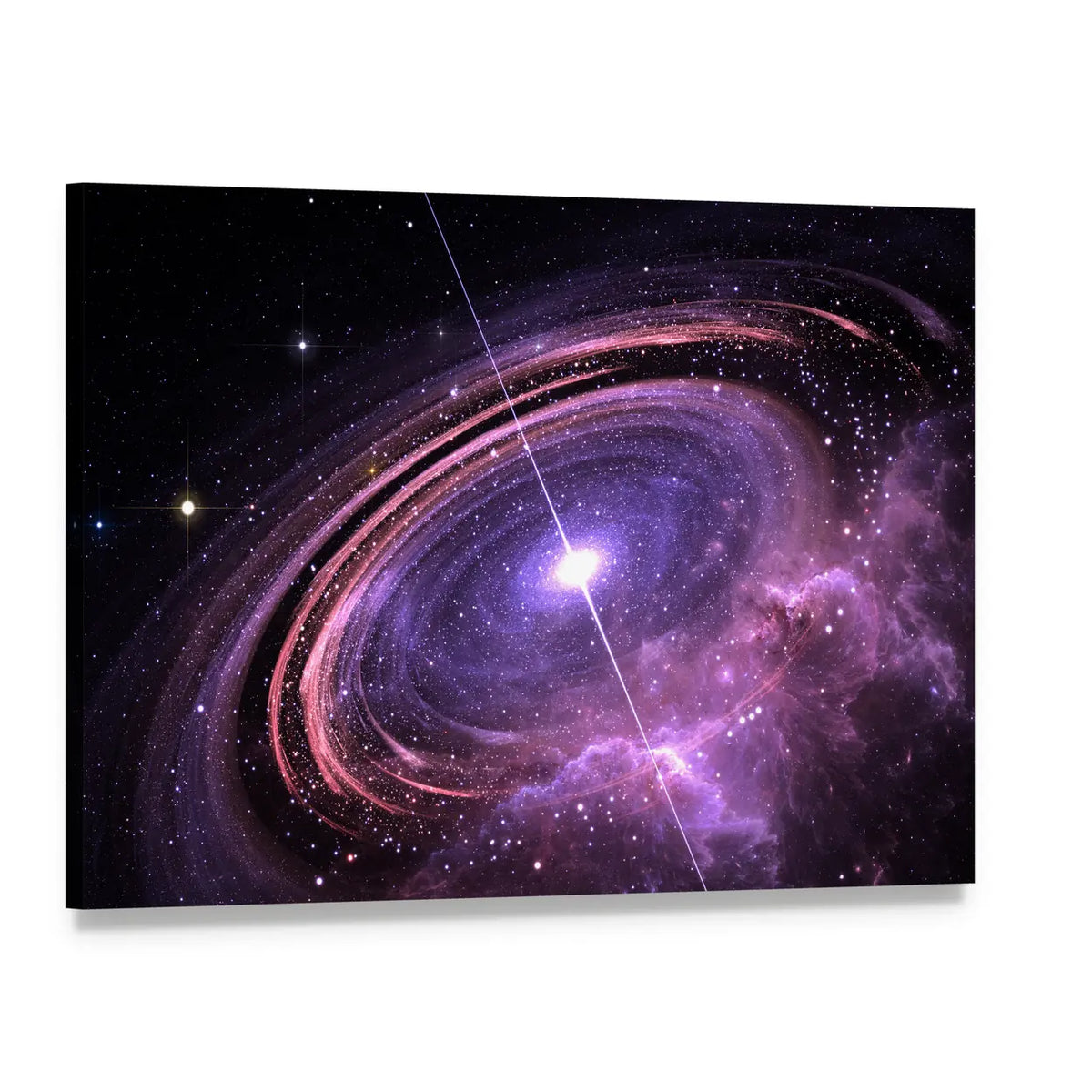 Quasar with Orbiting Accretion Disk Canvas Wall Art, single panel gallery wrapped canvas, angled product view