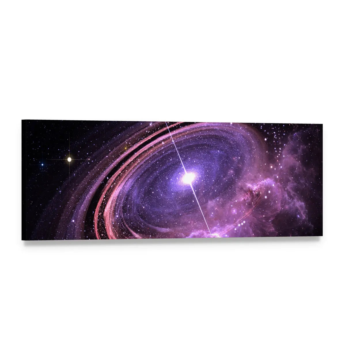 Supermassive Star with X-ray Jets Panoramic Canvas Wall Art, single panel gallery wrapped canvas, angled product view
