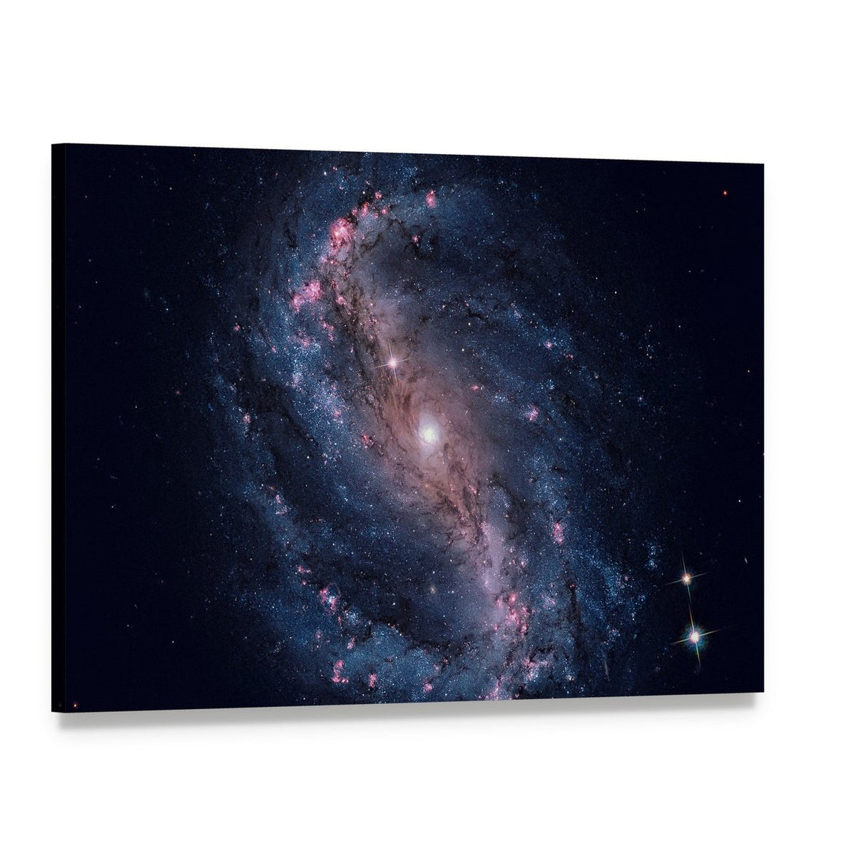 Ngc 6217 Galaxy Canvas Wall Art, single panel gallery wrapped canvas, angled product view
