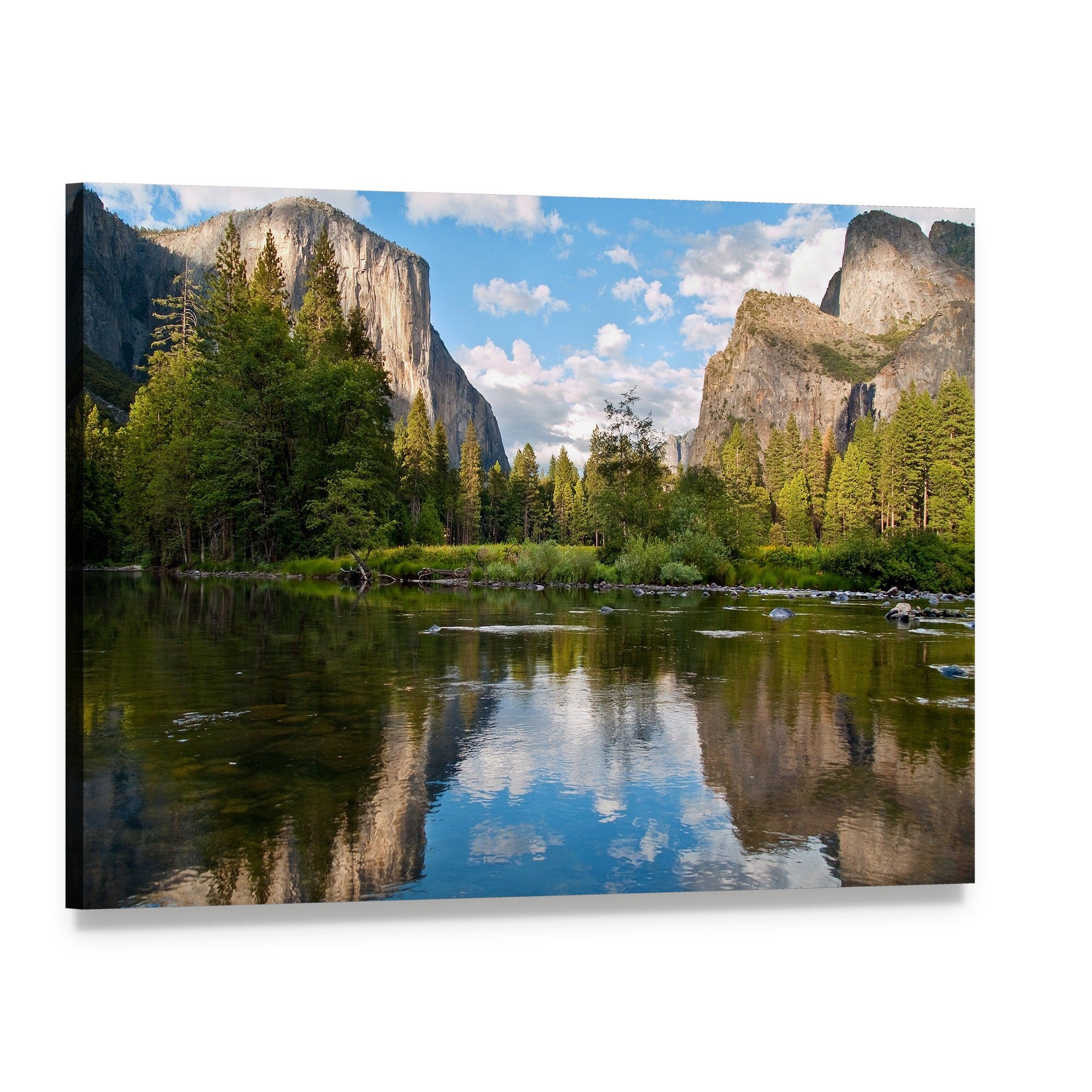 Yosemite National Park Landscape Canvas Wall Art, single panel gallery wrapped canvas, angled product view