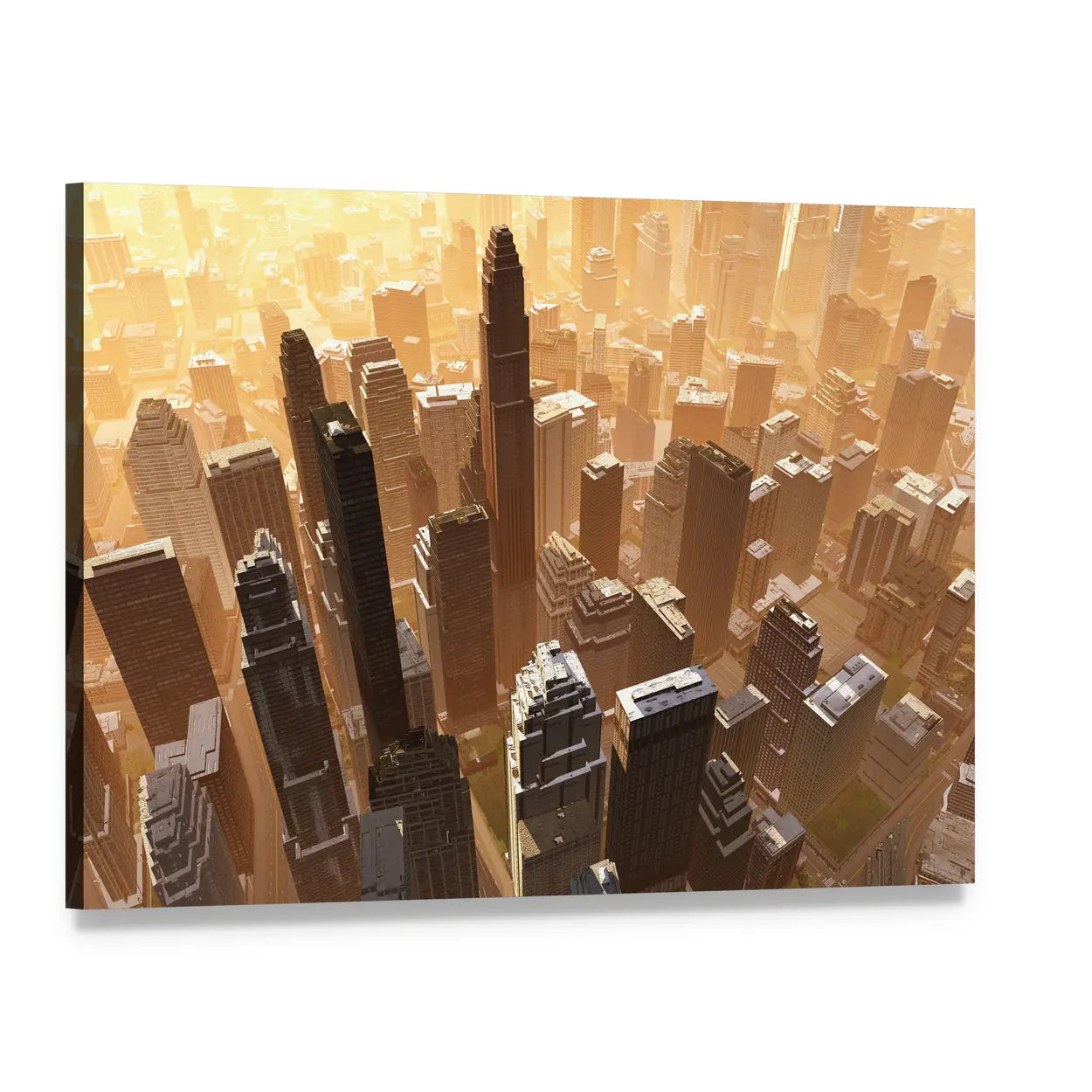 New York Downtown Canvas Wall Art, single panel gallery wrapped canvas, angled product view