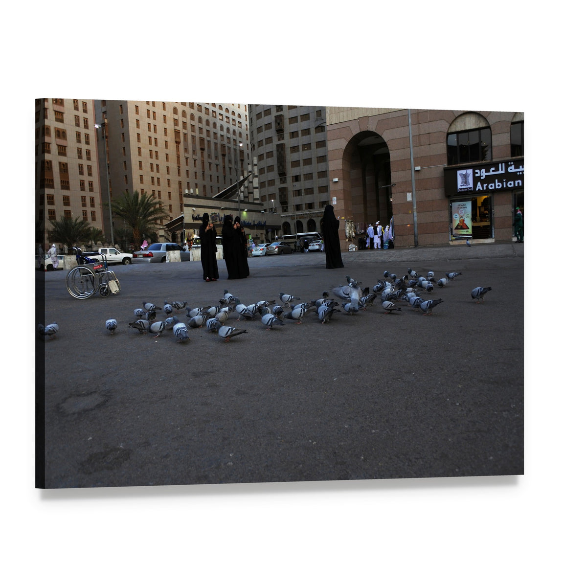 Medinah Street View Canvas Wall Art, single panel gallery wrapped canvas, angled product view