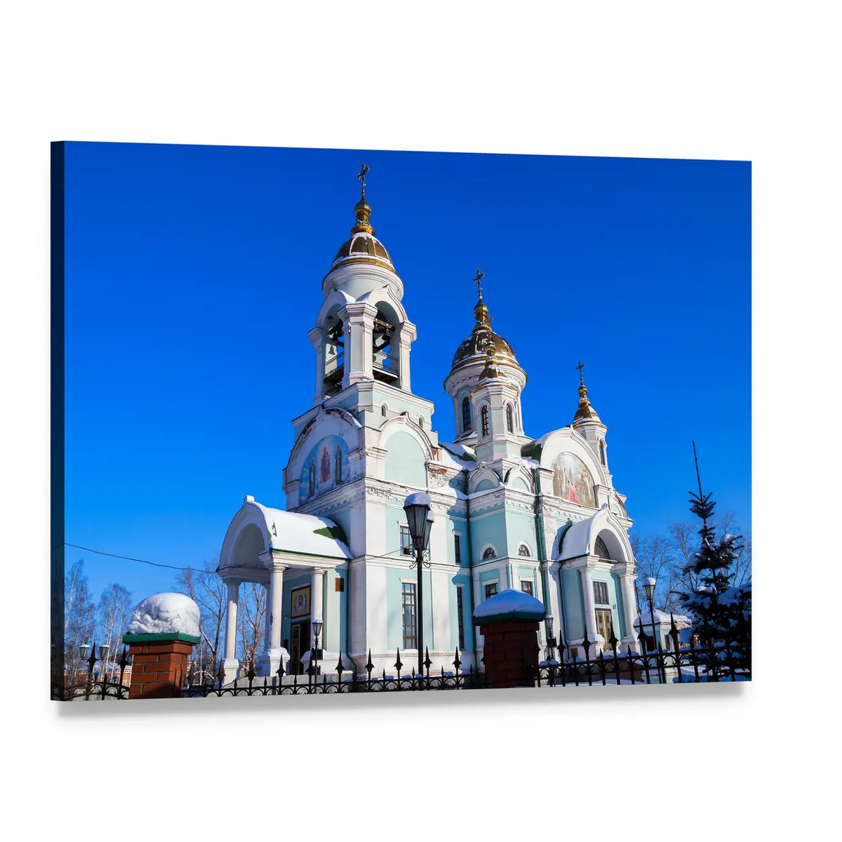 Church of Sergius of Radonezh Canvas Wall Art, single panel gallery wrapped canvas, angled product view