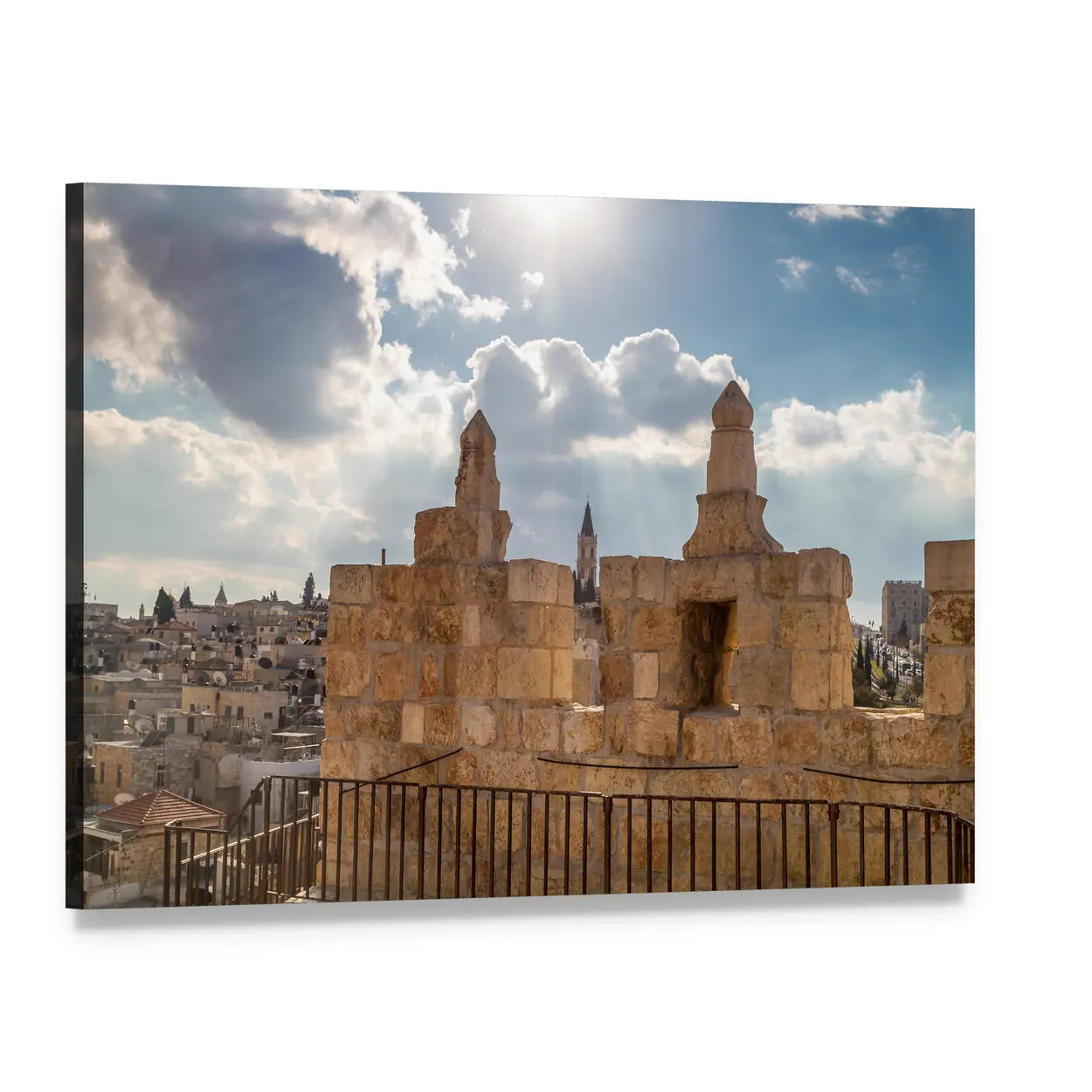 Damascus Gate, Jerusalem Canvas Wall Art, single panel gallery wrapped canvas, angled product view