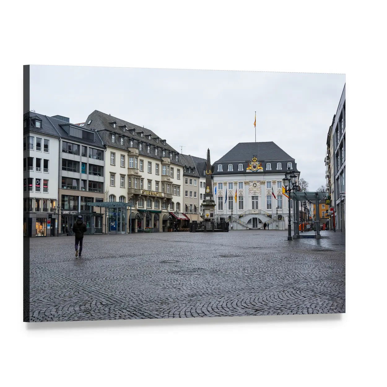 Old Houses in Bonn Canvas Wall Art, single panel gallery wrapped canvas, angled product view