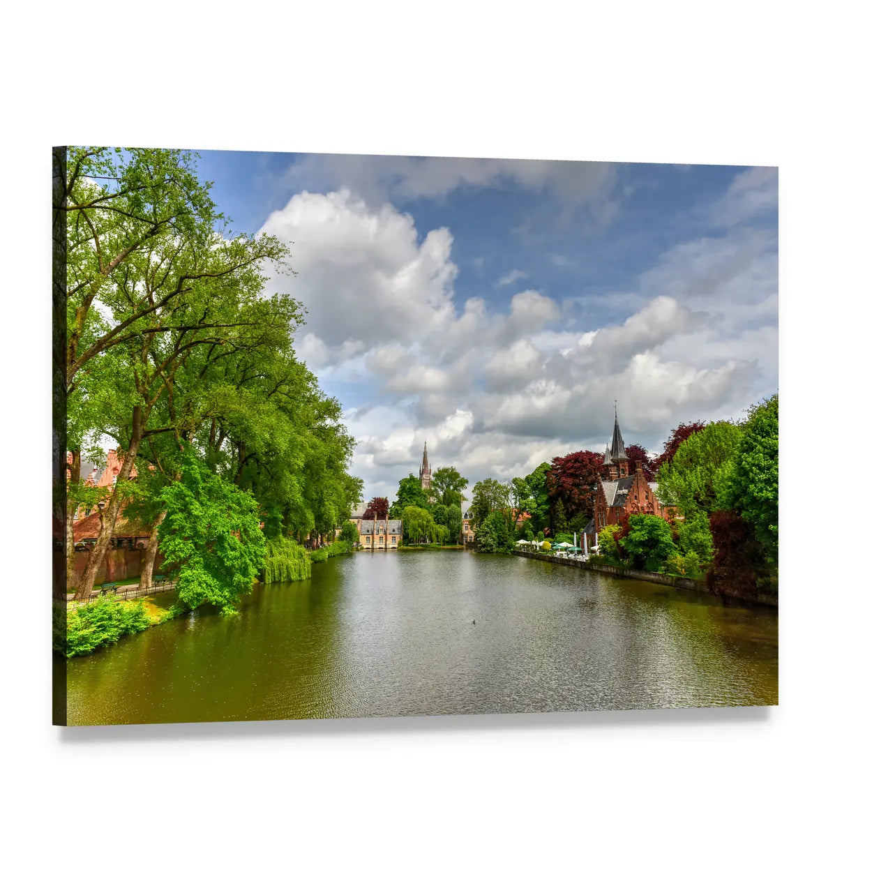 Minnewater Park and Lake Canvas Wall Art, single panel gallery wrapped canvas, angled product view