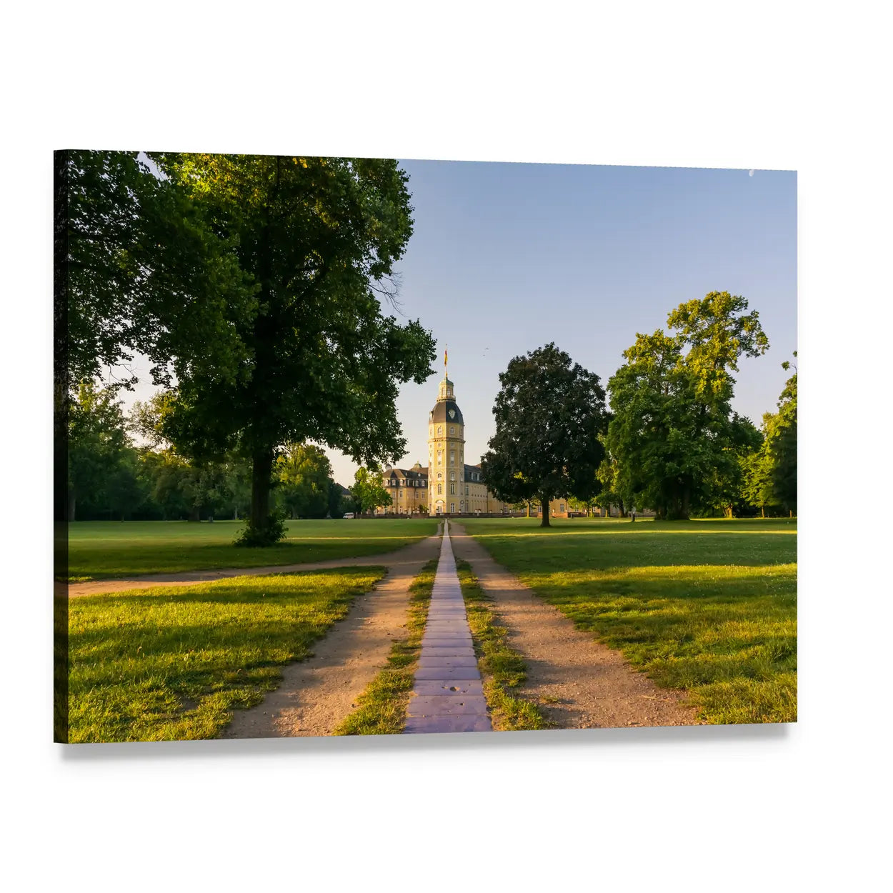 Karlsruhe Palace Tree-lined Path Canvas Wall Art, single panel gallery wrapped canvas, angled product view