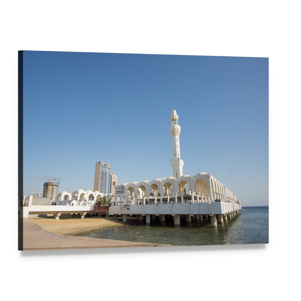 Ar Rahmah Mosque in Jeddah Canvas Wall Art, single panel gallery wrapped canvas, angled product view