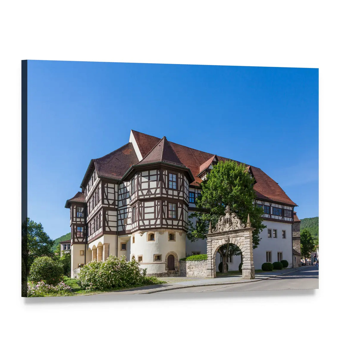 Castle in Bad Urach Canvas Wall Art, single panel gallery wrapped canvas, angled product view