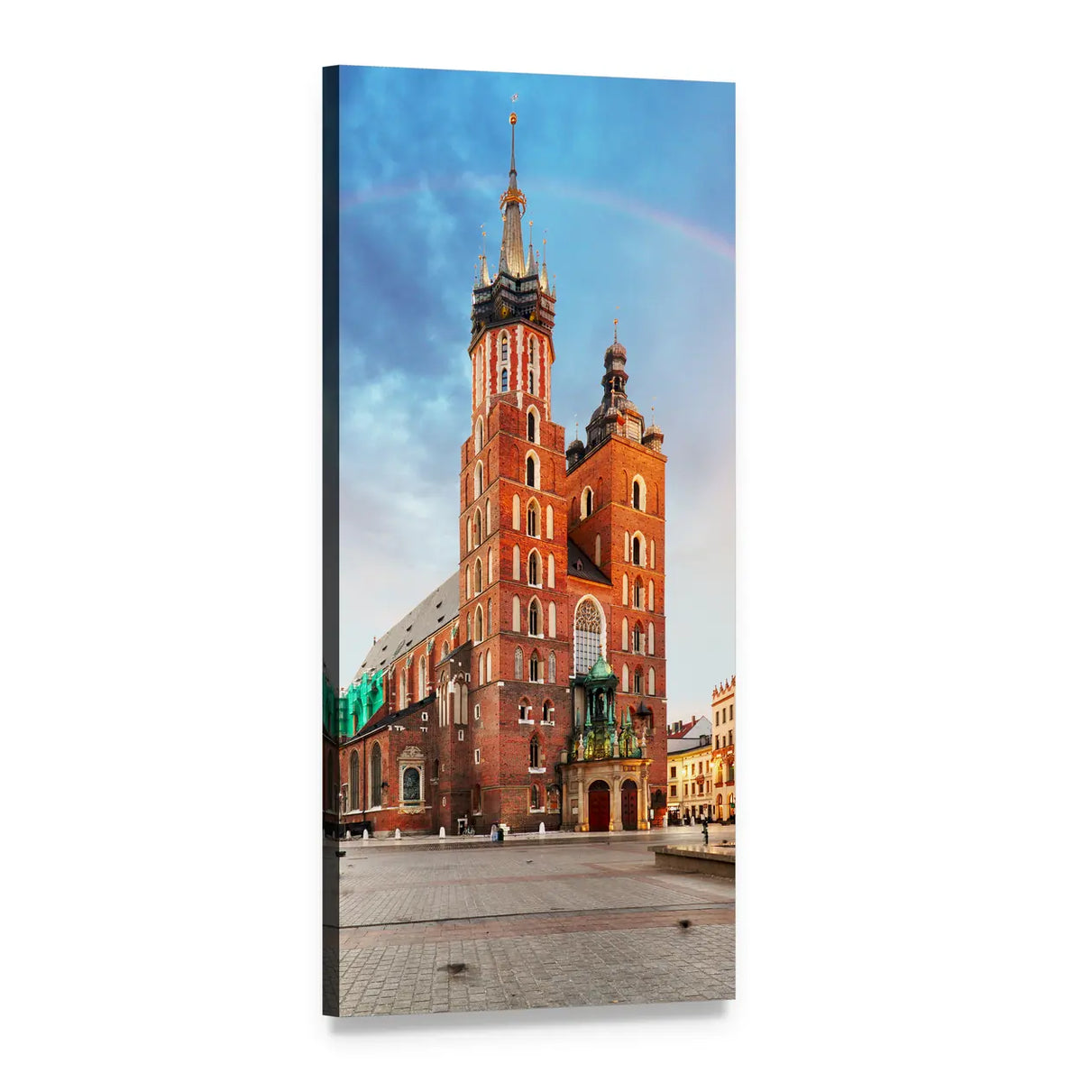 St Mary's Basilica in Krakow Vertical Canvas Wall Art, 1 panel 1 Vertical layout gallery wrapped canvas set, angled product view