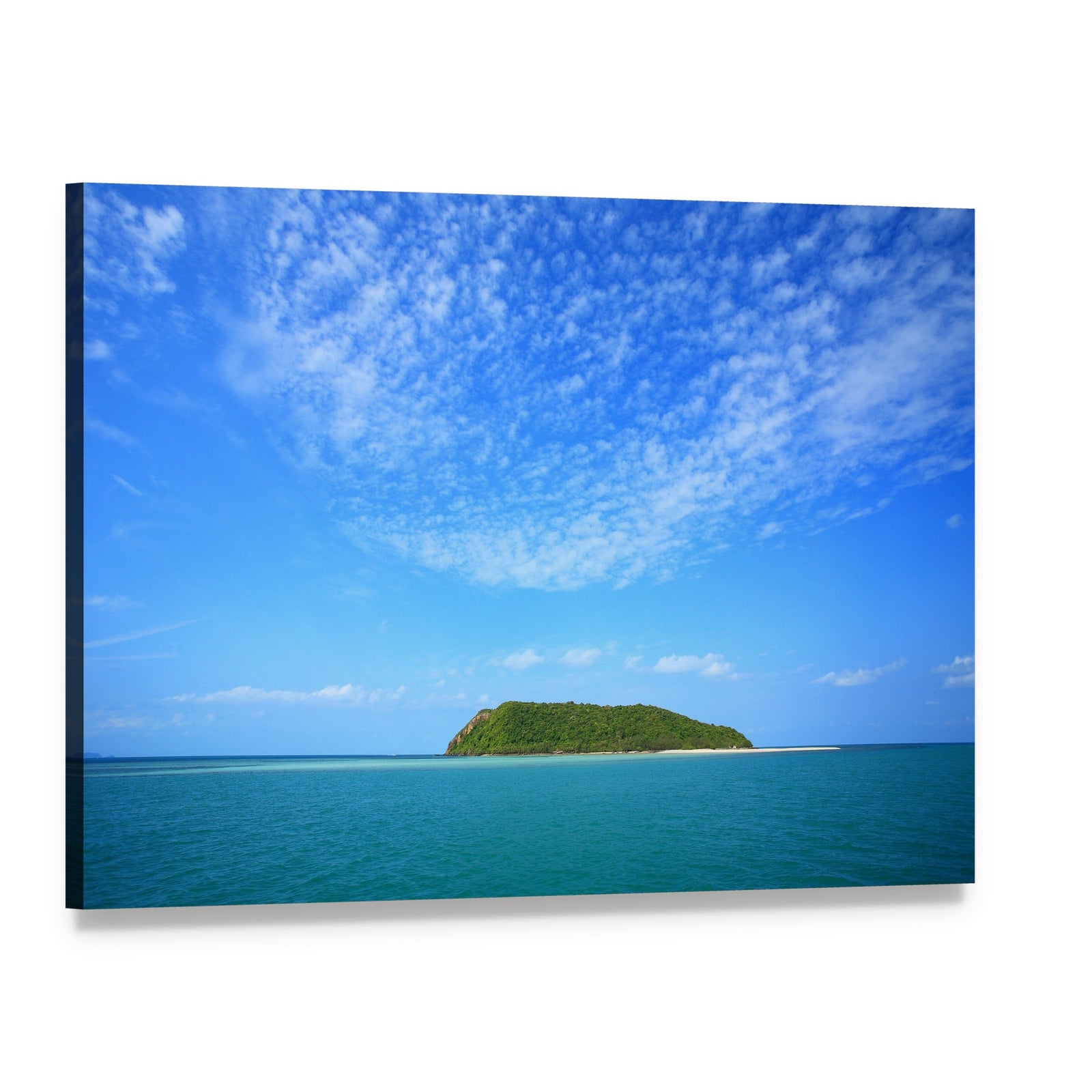 Nang Yuan Island in Blue and Green Canvas Wall Art, single panel gallery wrapped canvas, angled product view