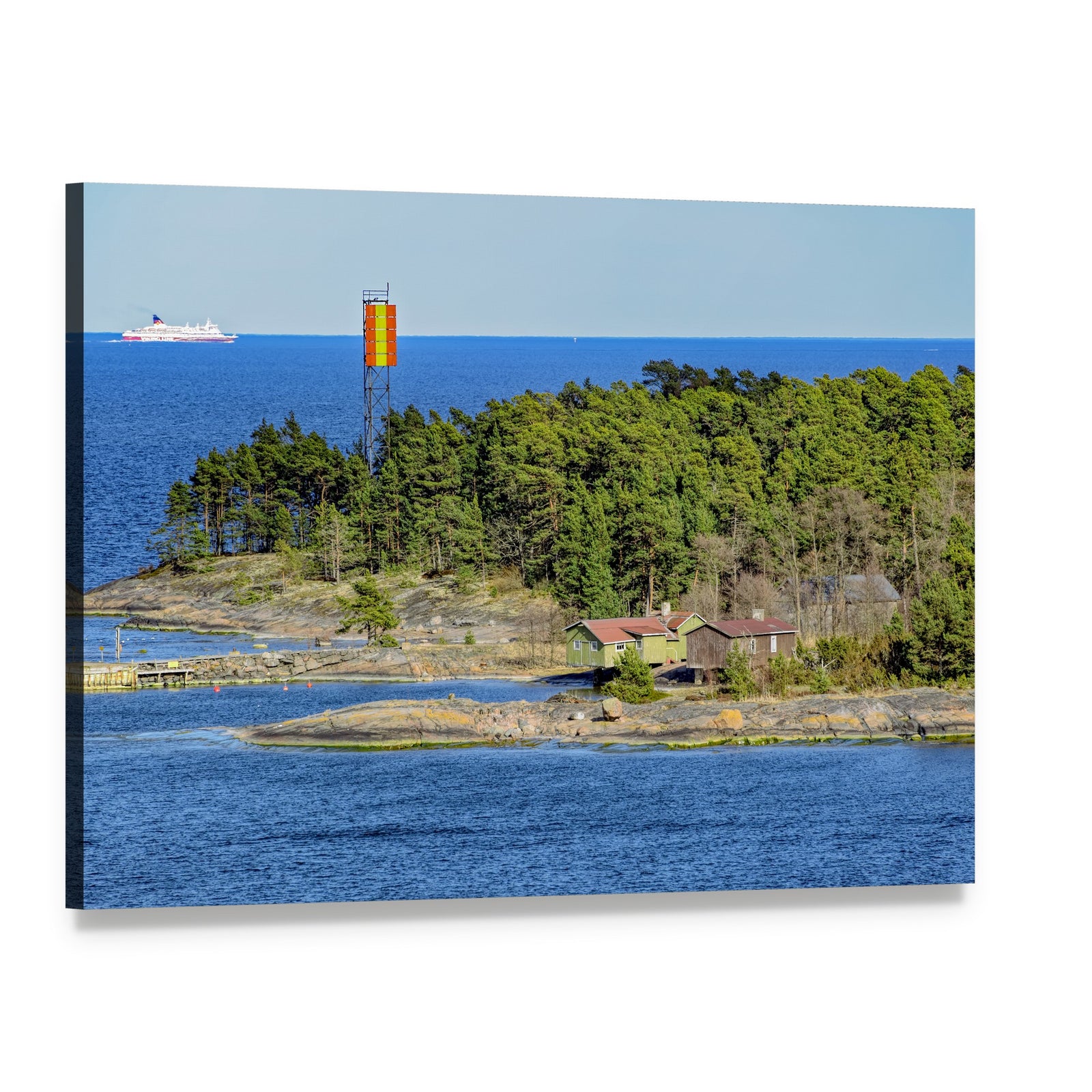 Kyto Island Lighthouse, Finland Canvas Wall Art, single panel gallery wrapped canvas, angled product view