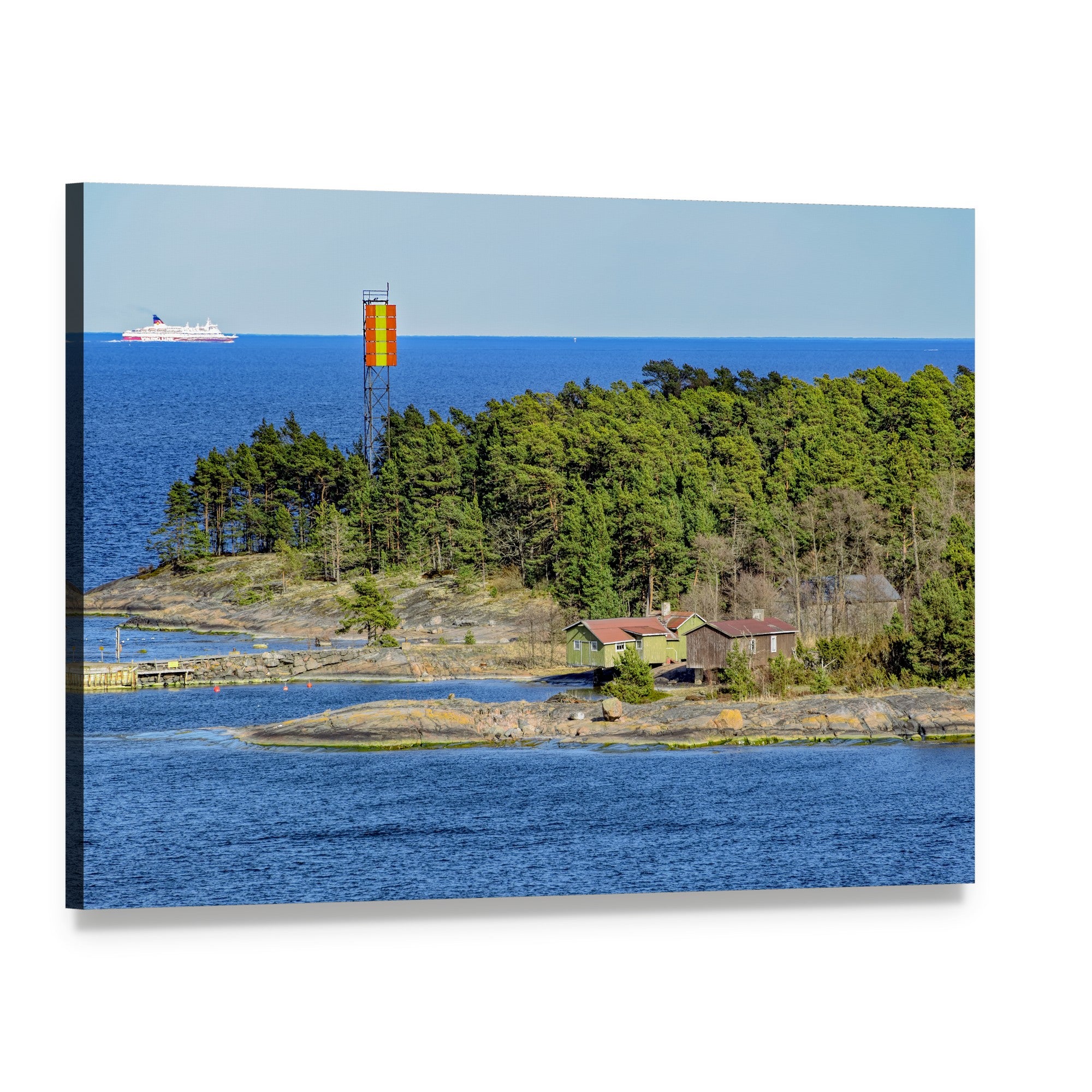 Kyto Island Lighthouse, Finland Canvas Wall Art, single panel gallery wrapped canvas, angled product view
