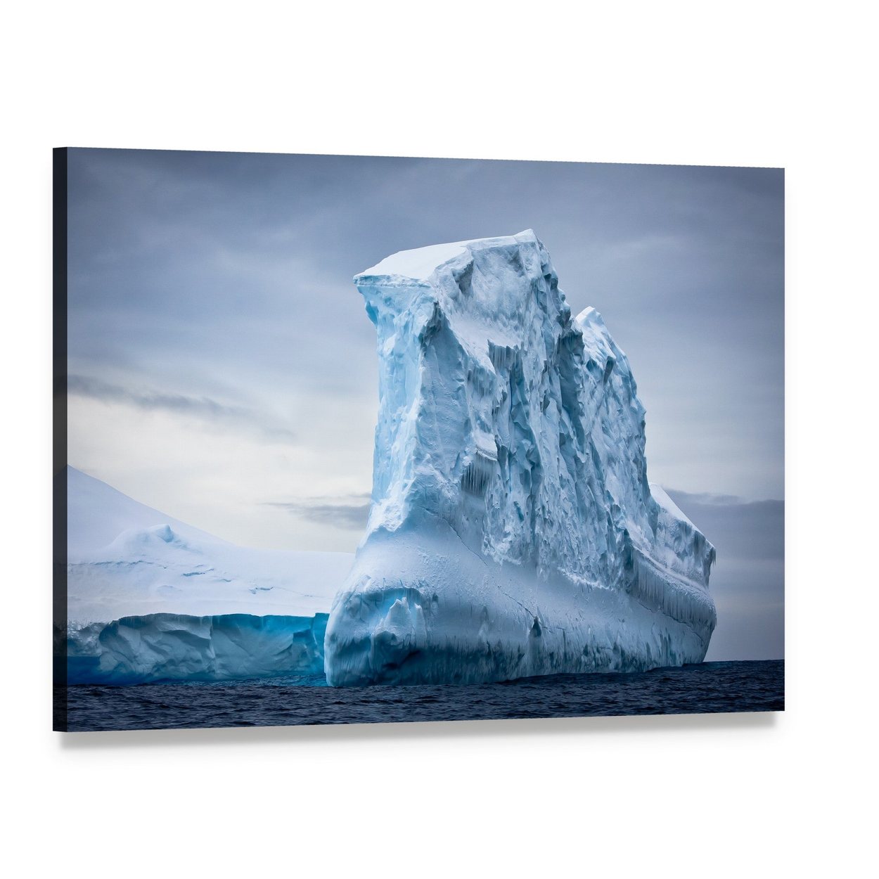 Antarctic Iceberg in the Snow Canvas Wall Art, single panel gallery wrapped canvas, angled product view