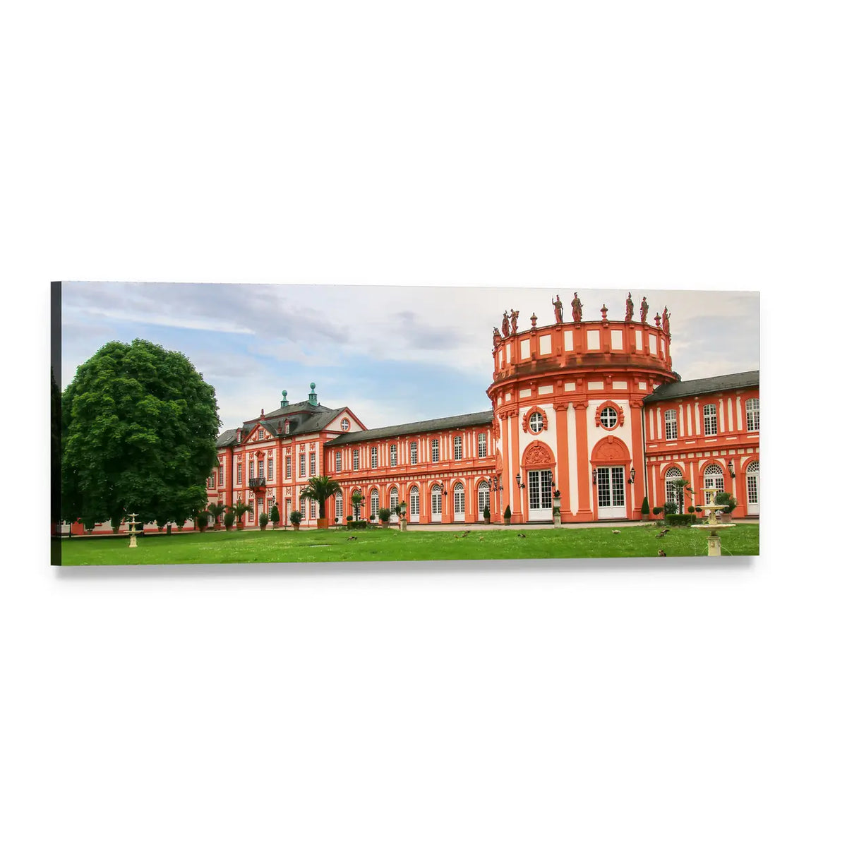 Biebrich Palace, Germany Panoramic Canvas Wall Art, single panel gallery wrapped canvas, angled product view