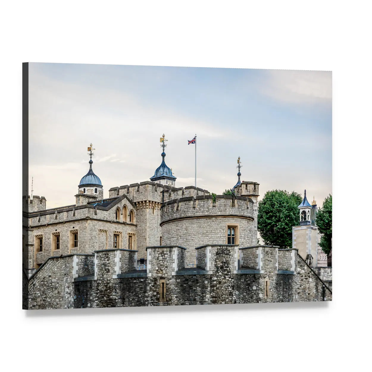 Great Stone Fortress Canvas Wall Art, single panel gallery wrapped canvas, angled product view