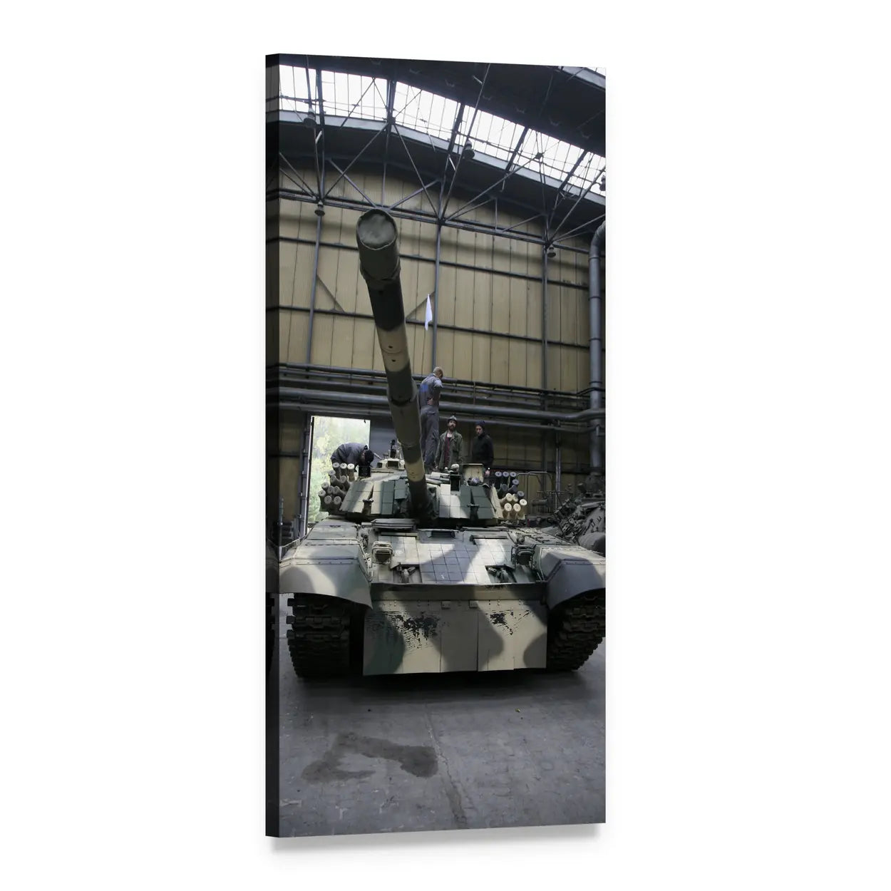 T91 Battle Tank Vertical Canvas Wall Art, 1 panel 1 Vertical layout gallery wrapped canvas set, angled product view