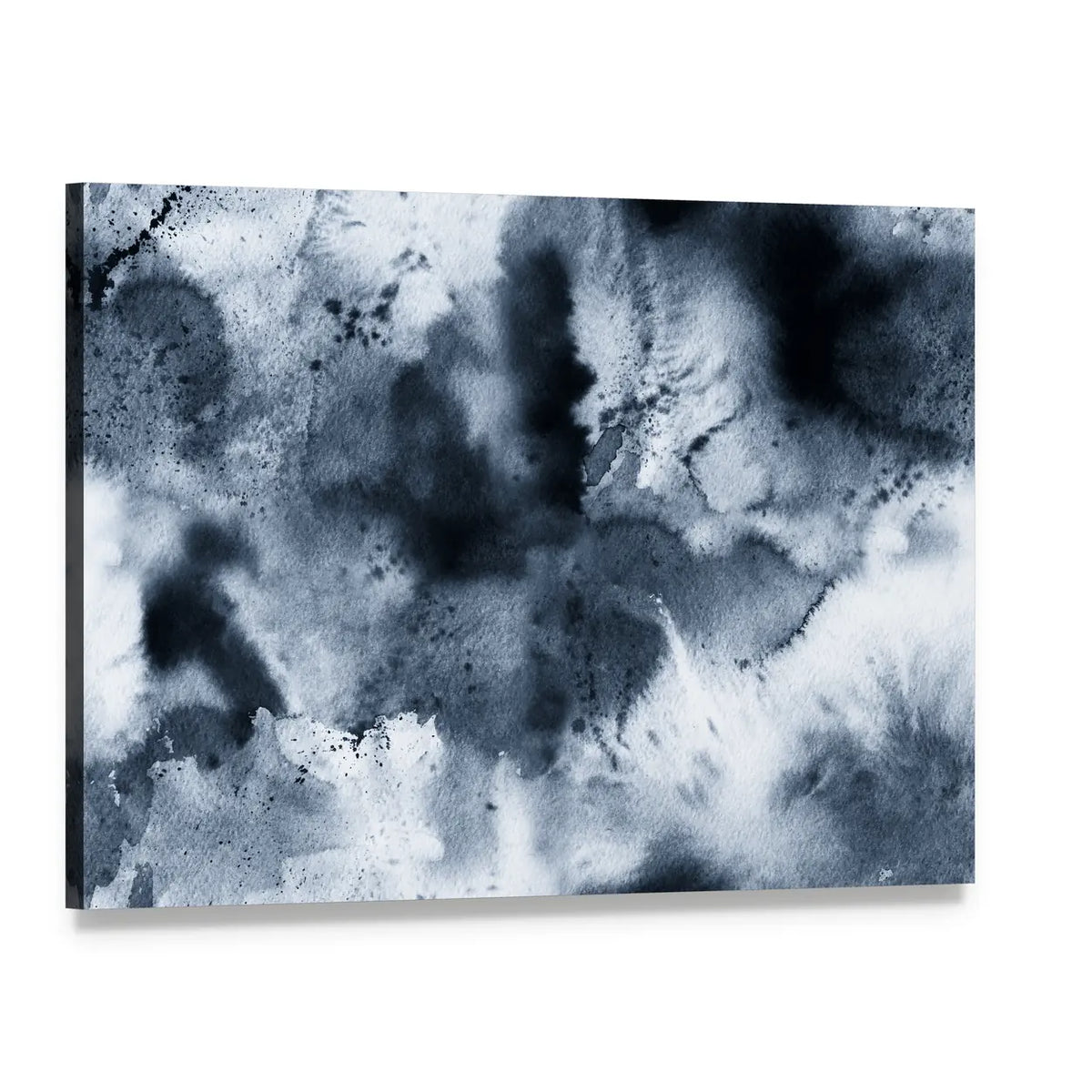 Seamless Ink Wash Abstract Canvas Wall Art, single panel gallery wrapped canvas, angled product view