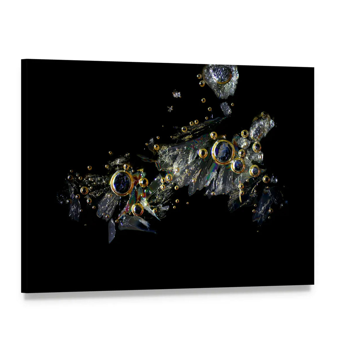 Crystallized Vitamin C Abstract Canvas Wall Art, single panel gallery wrapped canvas, angled product view