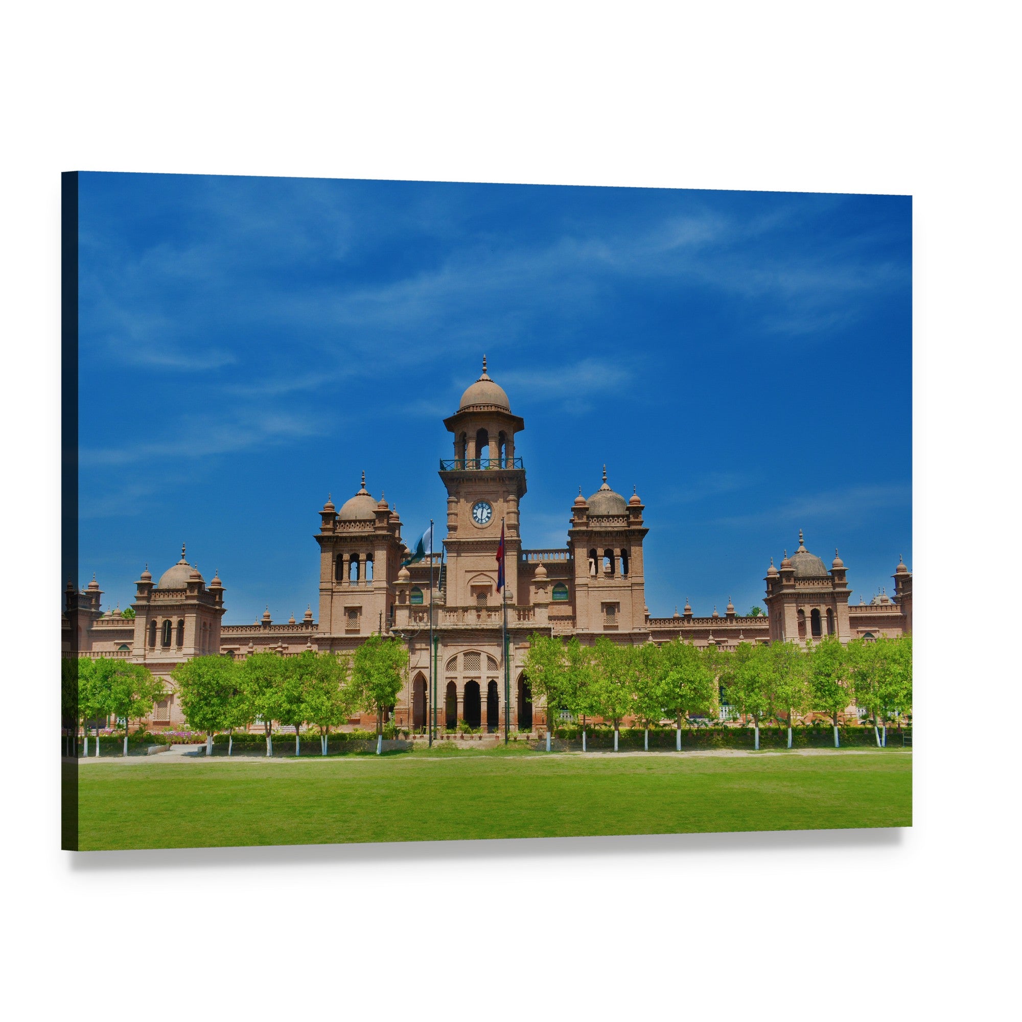 Peshawar University Architecture in Daylight Canvas Wall Art, single panel gallery wrapped canvas, angled product view