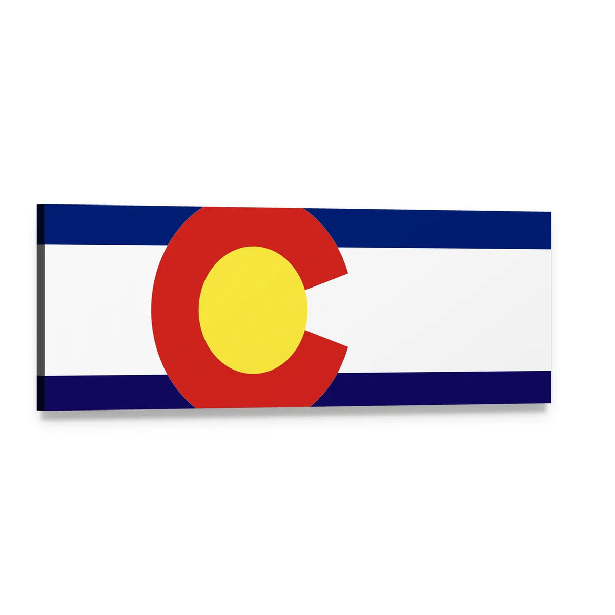 Colorado State Flag Panoramic Canvas Wall Art, single panel gallery wrapped canvas, angled product view