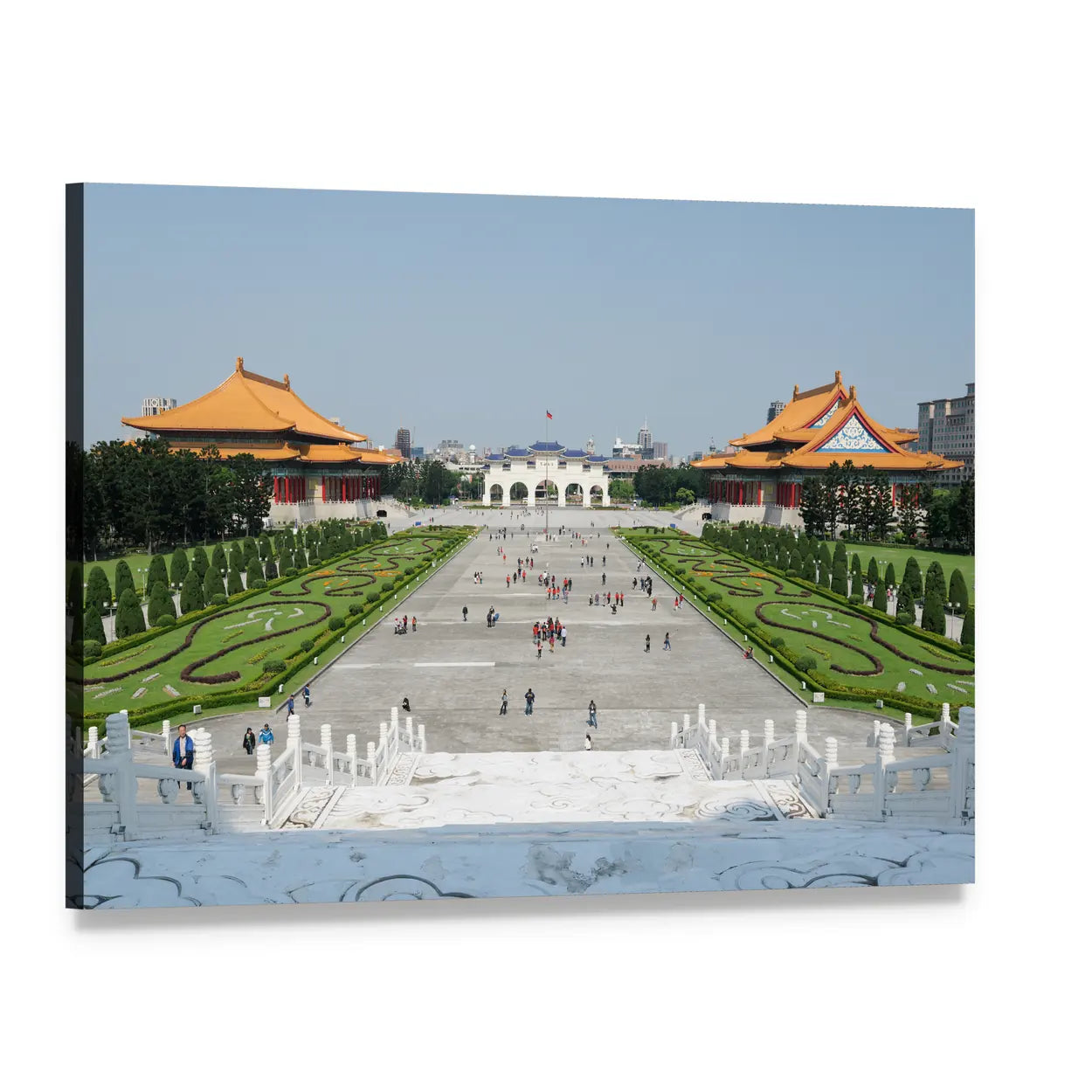 Liberty Square at Chiang Kai-shek Memorial Canvas Wall Art, single panel gallery wrapped canvas, angled product view