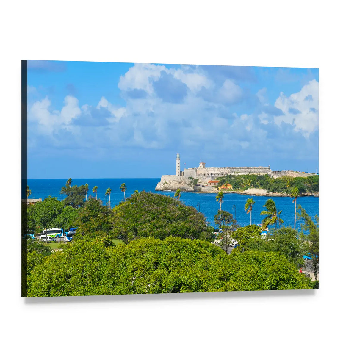Sierra Morro Castle, Havana Cuba Canvas Wall Art, single panel gallery wrapped canvas, angled product view
