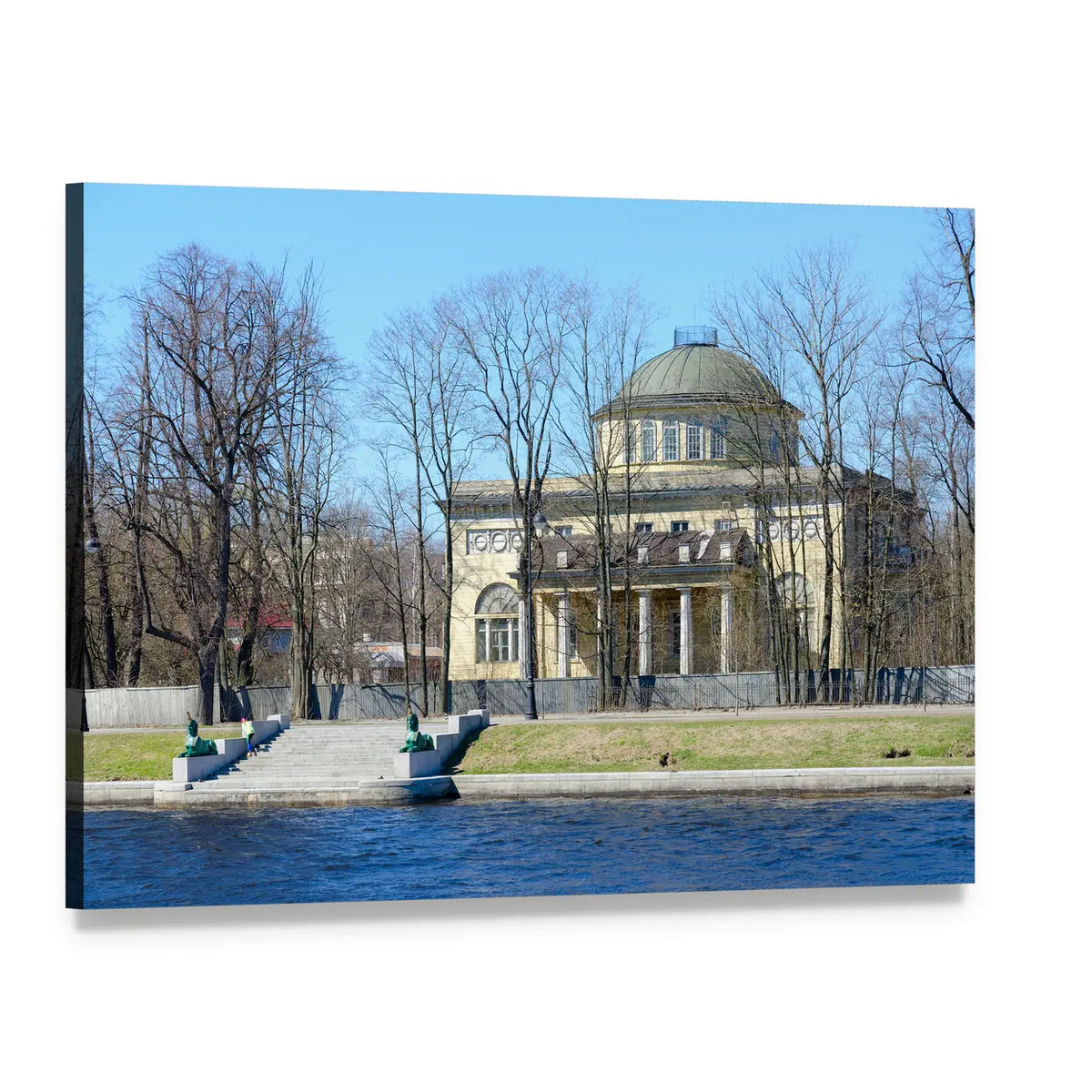 Prince of Oldenburg Dacha on Kamenny Island Canvas Wall Art, single panel gallery wrapped canvas, angled product view