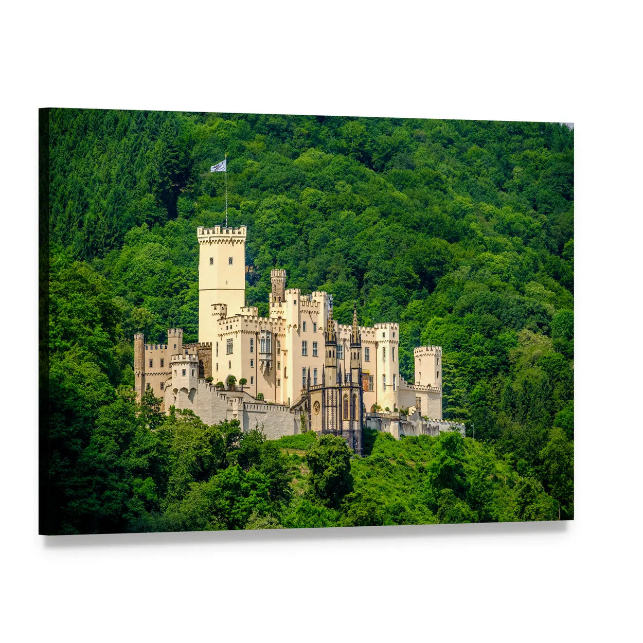 Stolzenfels Castle in the Rhine Valley Canvas Wall Art, single panel gallery wrapped canvas, angled product view