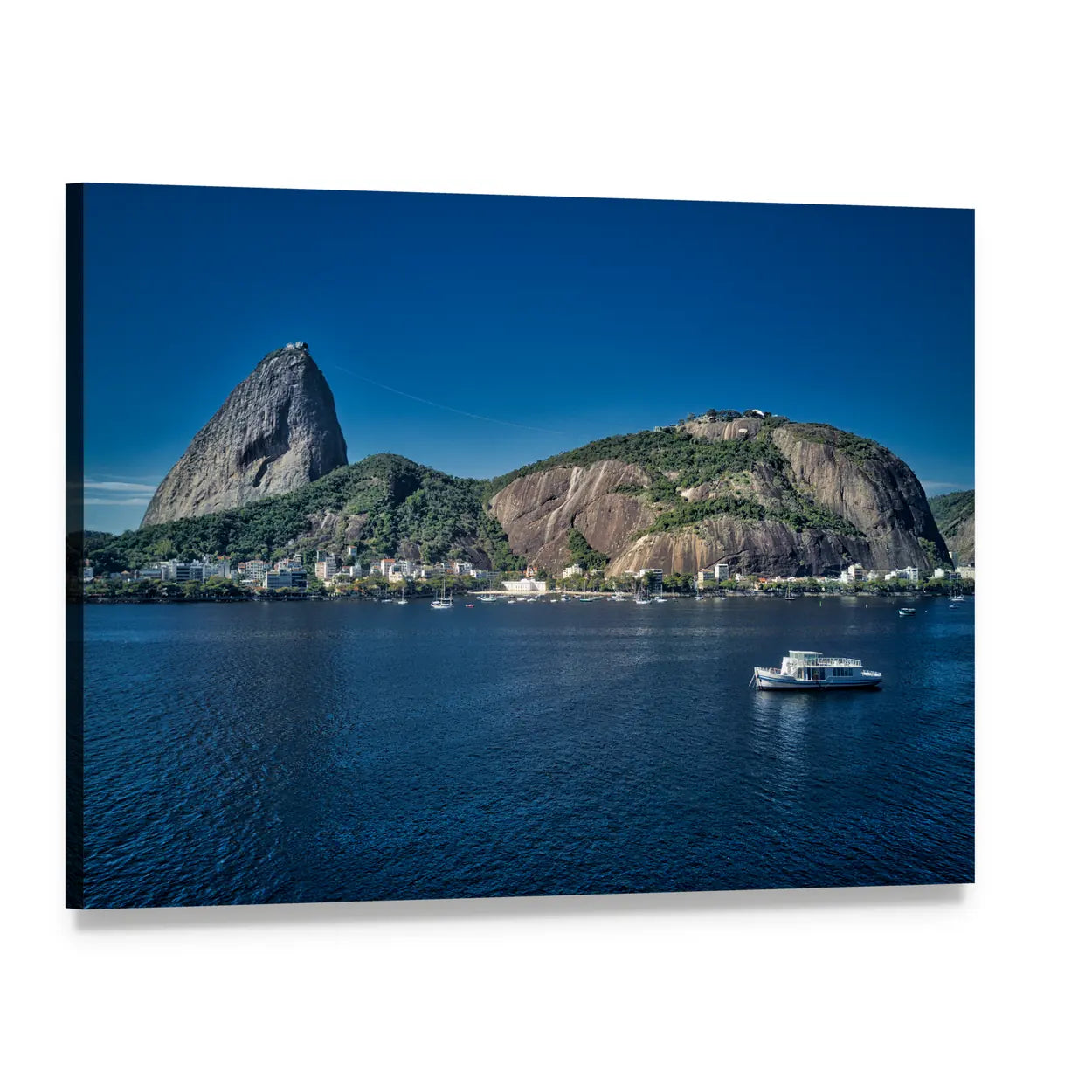 Sugarloaf Mountain Over Guanabara Bay Canvas Wall Art, single panel gallery wrapped canvas, angled product view