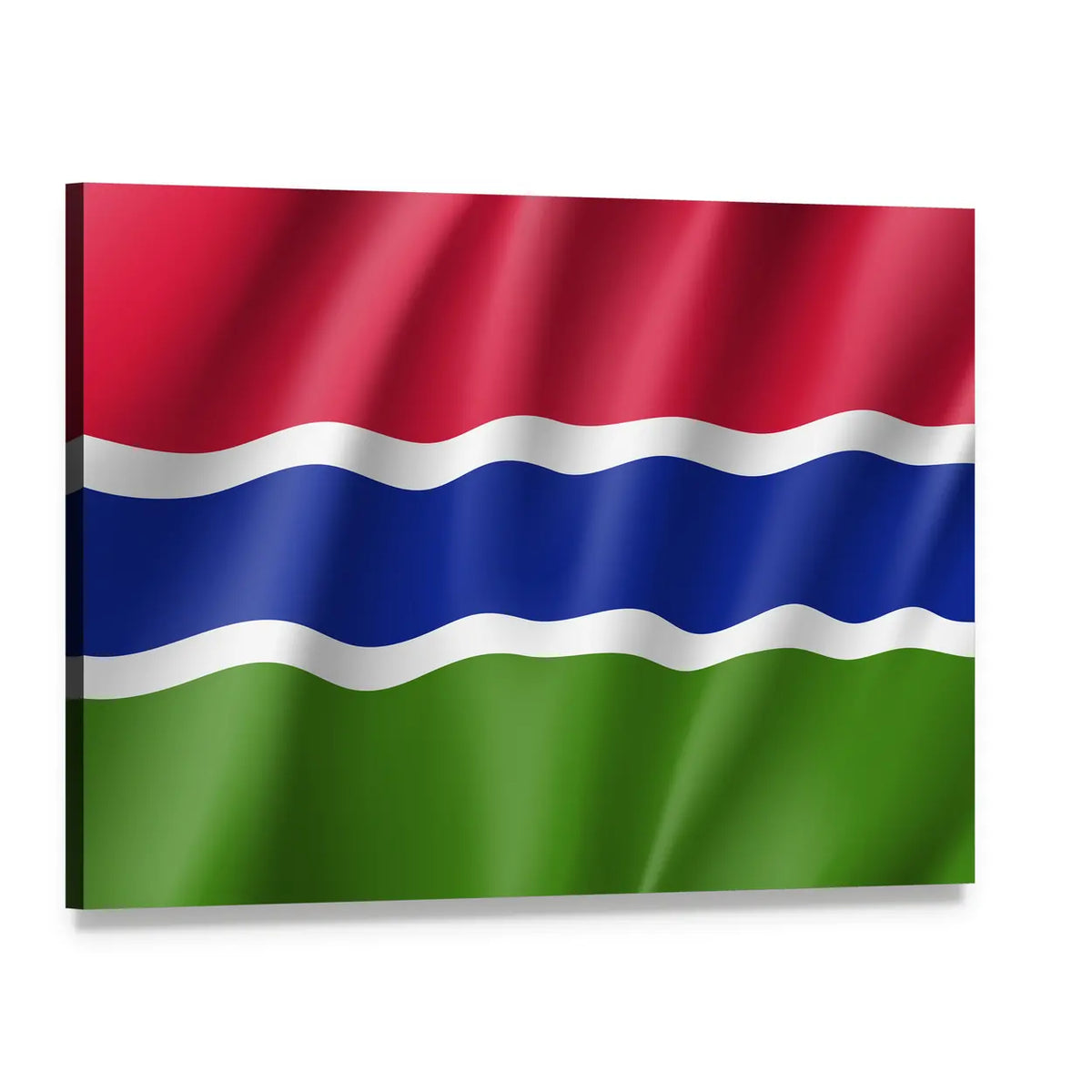 Flag of the Gambia Canvas Wall Art, single panel gallery wrapped canvas, angled product view
