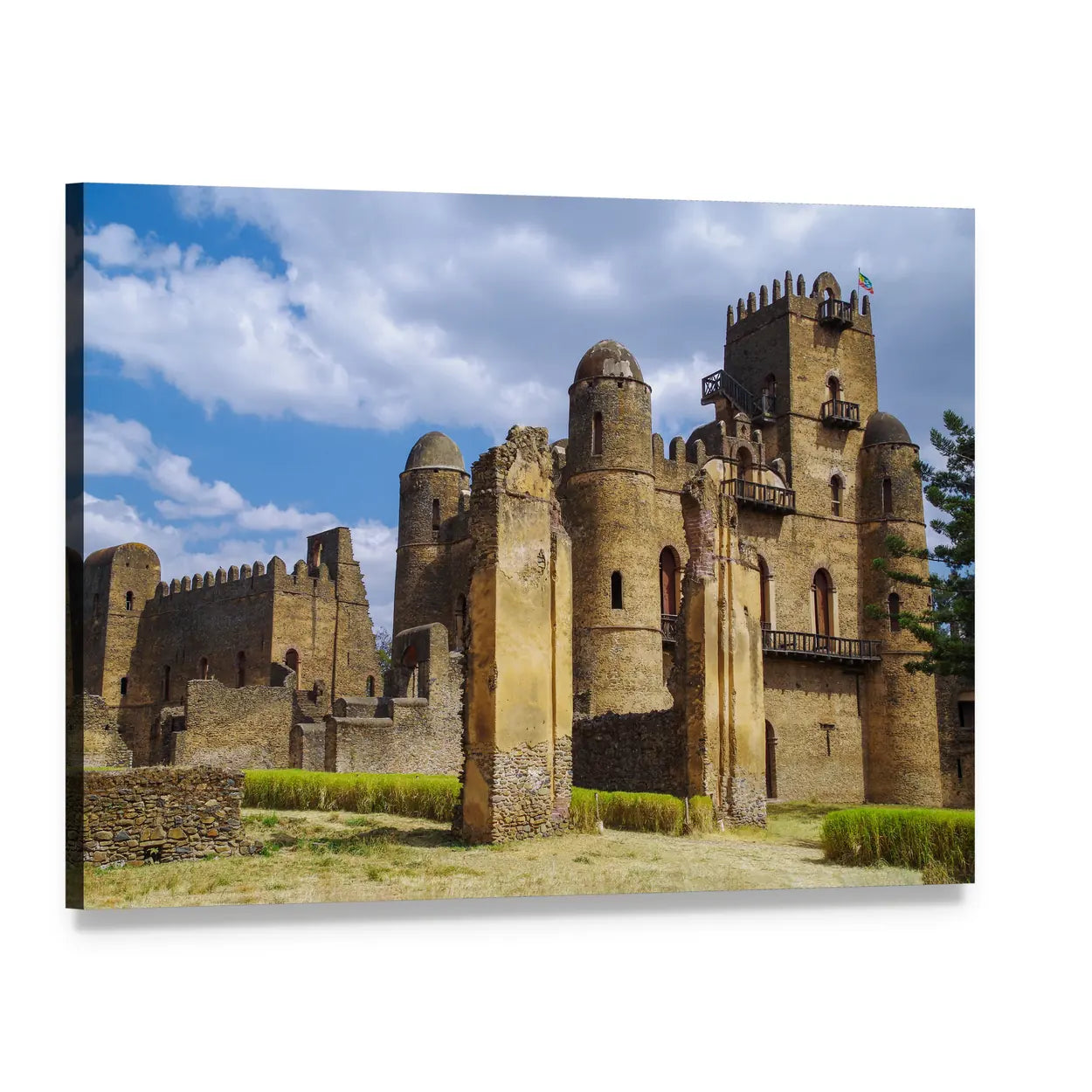 Fasilides Castle, Ethiopia Canvas Wall Art, single panel gallery wrapped canvas, angled product view
