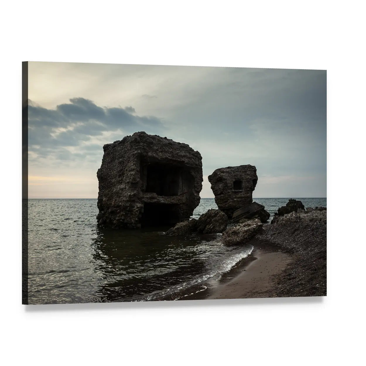 Fortifications on Baltic Sea Coast Canvas Wall Art, single panel gallery wrapped canvas, angled product view