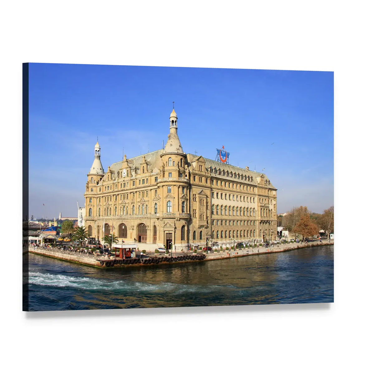 Haydarpasa Station Istanbul Canvas Wall Art, single panel gallery wrapped canvas, angled product view