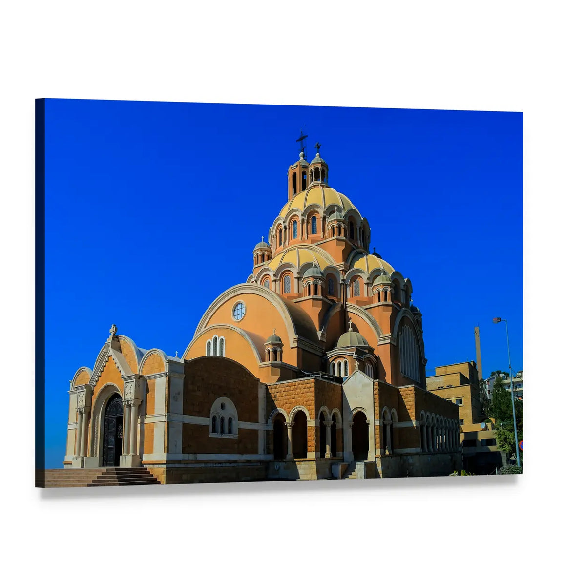 Basilica of Saint Paul Canvas Wall Art, single panel gallery wrapped canvas, angled product view