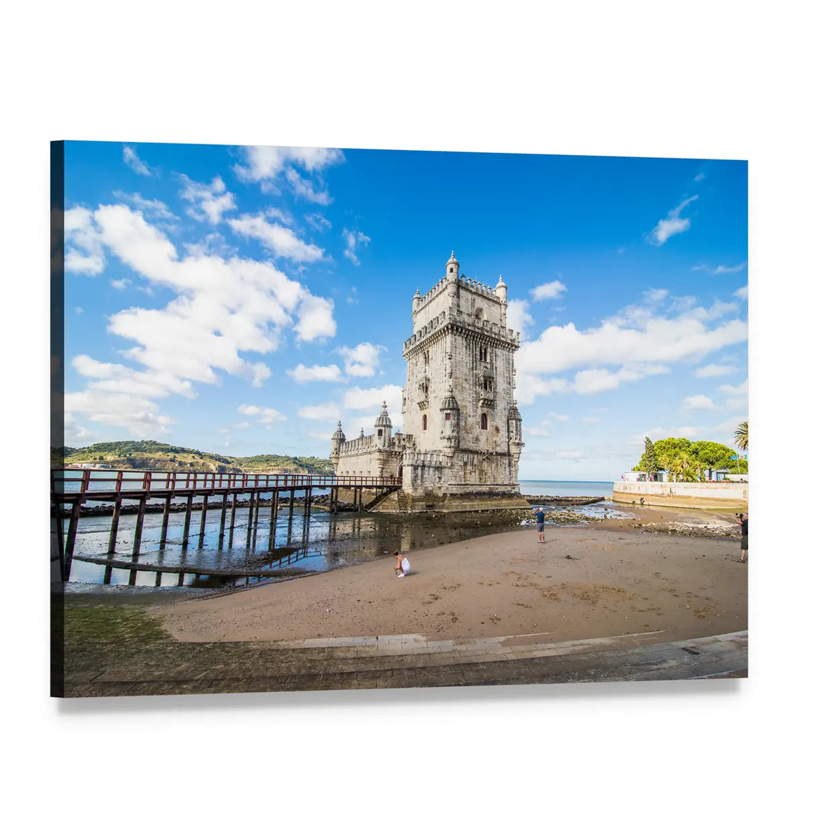 Belem Tower, Portugal Canvas Wall Art, single panel gallery wrapped canvas, angled product view