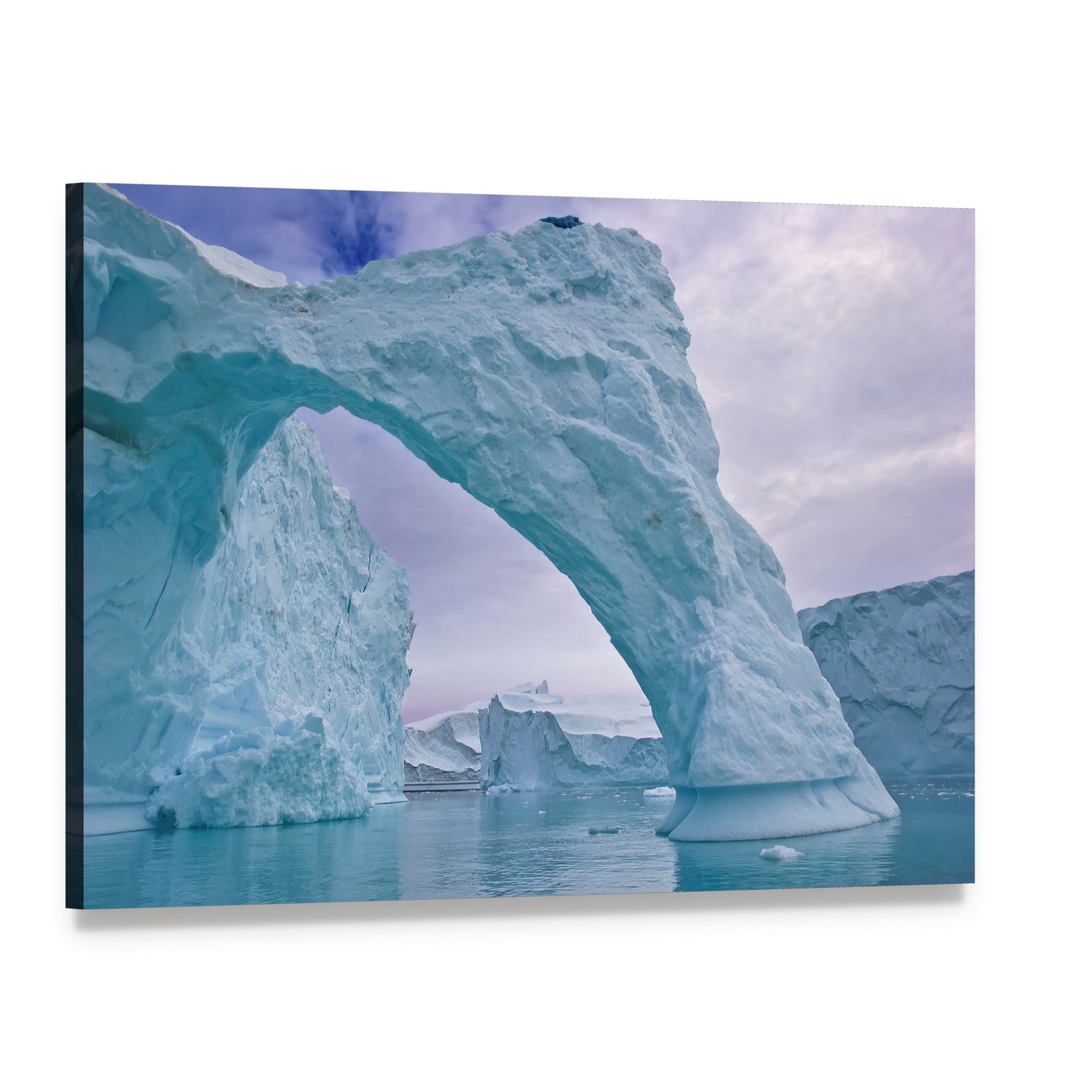 Ice Arch in Greenland Canvas Wall Art, single panel gallery wrapped canvas, angled product view