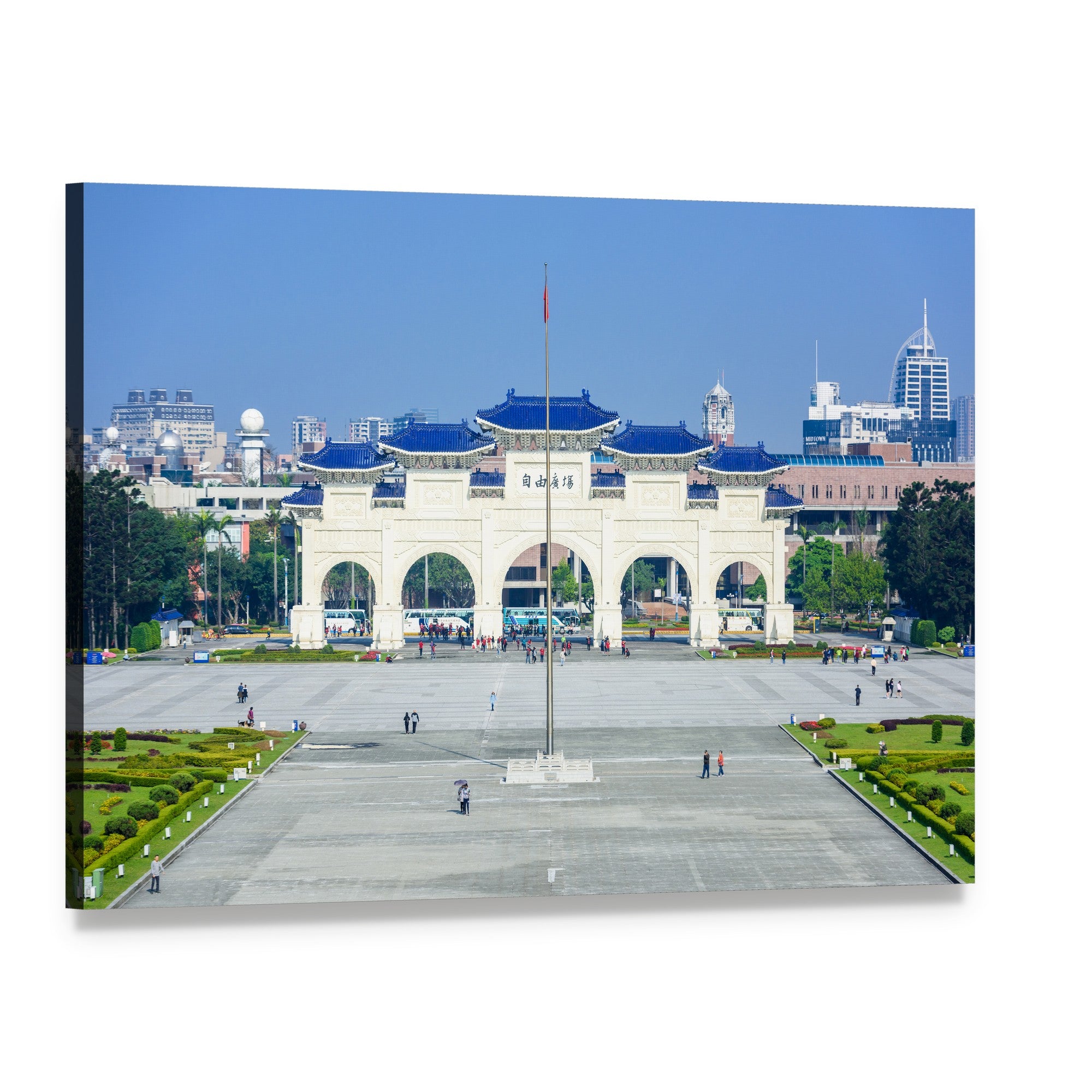 Democracy Memorial Hall in Taipei Canvas Wall Art, single panel gallery wrapped canvas, angled product view