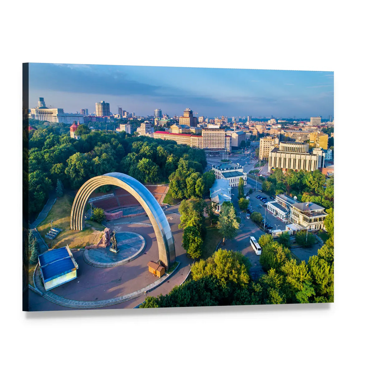 Friendship of Nations Arch Canvas Wall Art, single panel gallery wrapped canvas, angled product view