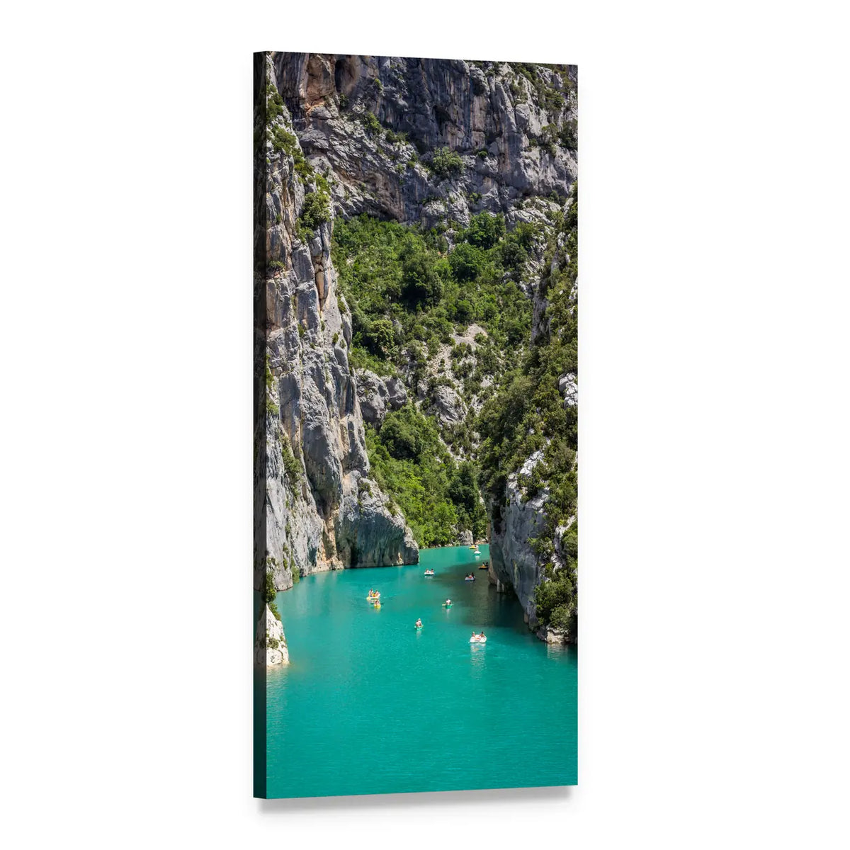 Valley Ridge River Canyon in Canada Vertical Canvas Wall Art, 1 panel 1 Vertical layout gallery wrapped canvas set, angled product view
