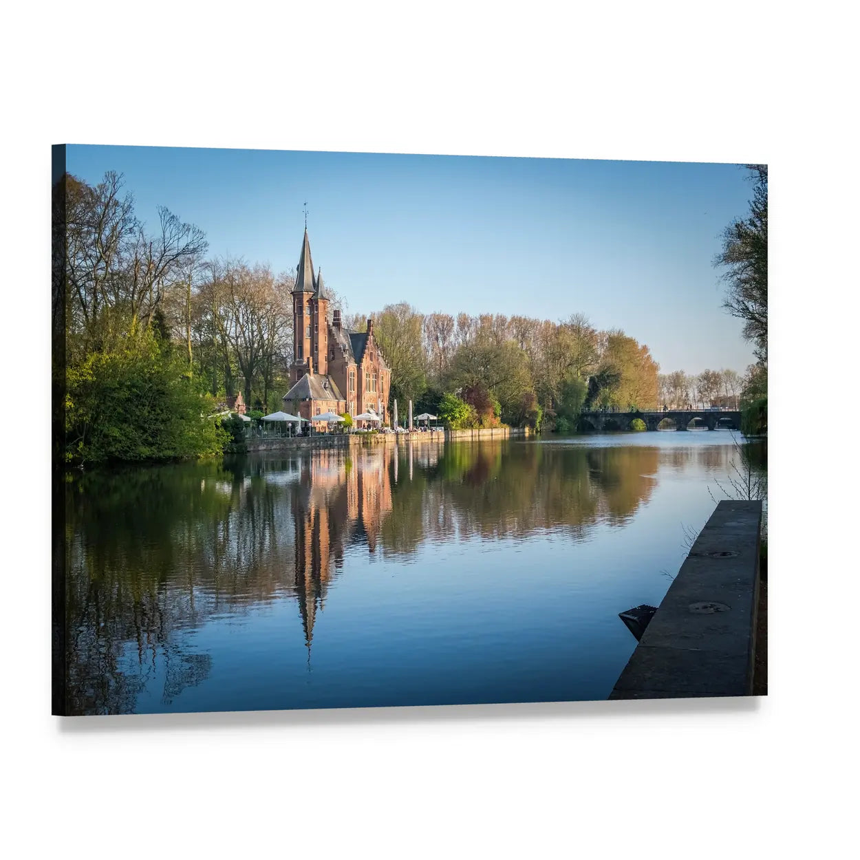 Minnewater Castle Canvas Wall Art, single panel gallery wrapped canvas, angled product view