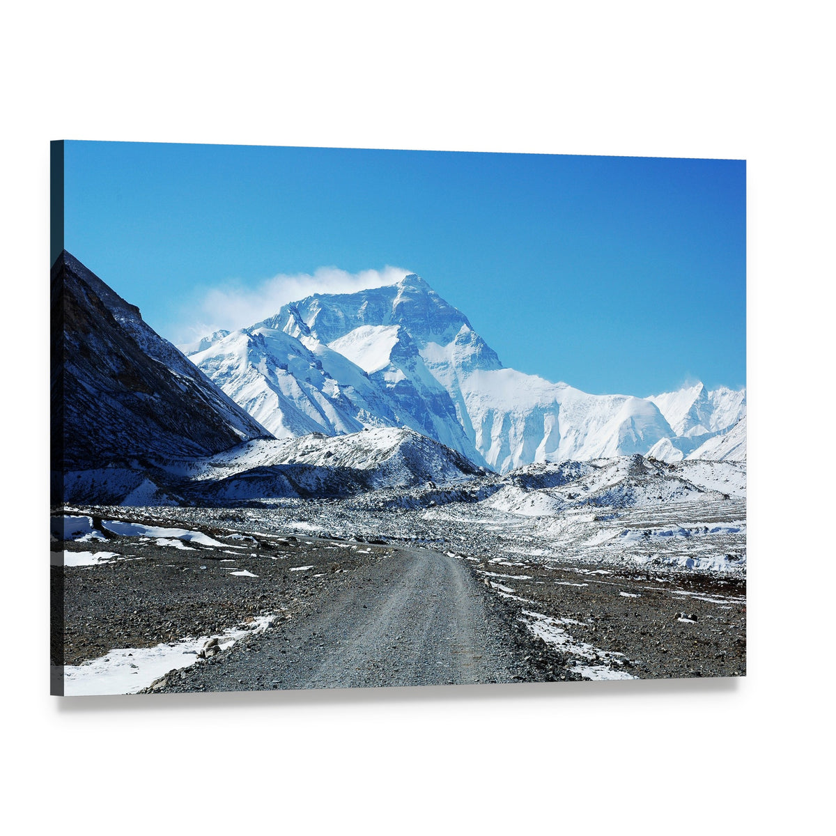 Mount Everest North Col Landscape Canvas Wall Art, single panel gallery wrapped canvas, angled product view