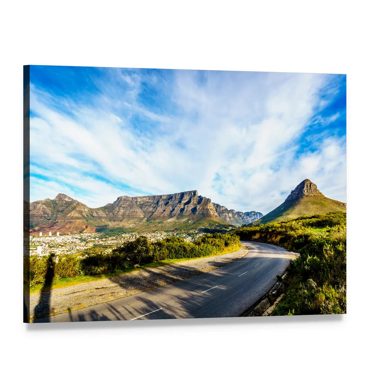 Sunset Over Cape Town Canvas Wall Art, single panel gallery wrapped canvas, angled product view