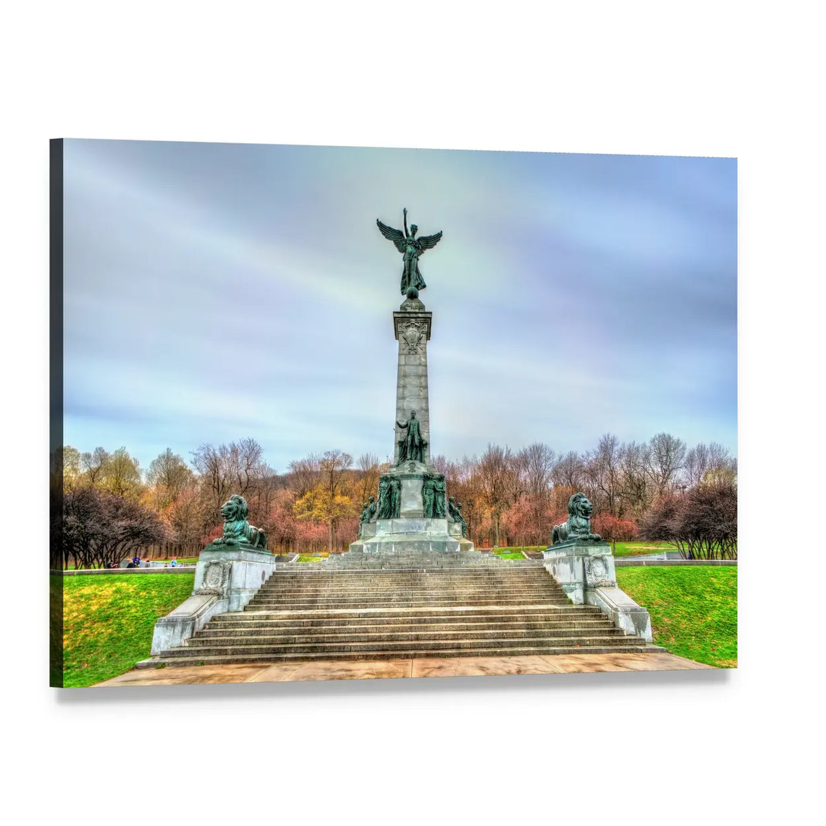 Sir George Etienne Cartier Monument Canvas Wall Art, single panel gallery wrapped canvas, angled product view