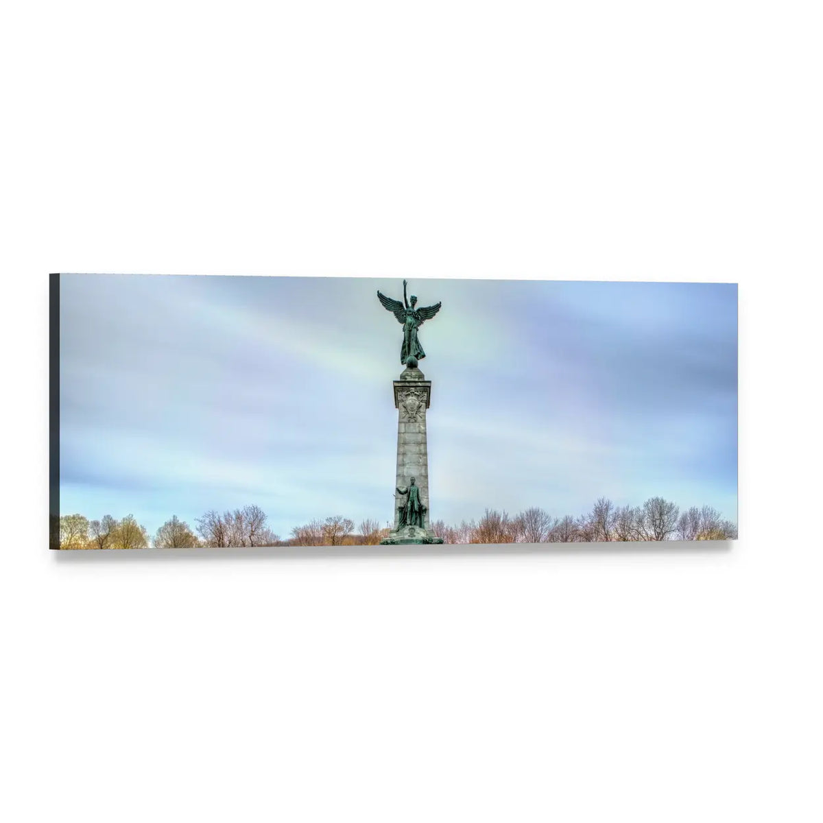 Sir George Etienne Cartier Monument, Quebec Panoramic Canvas Wall Art, single panel gallery wrapped canvas, angled product view