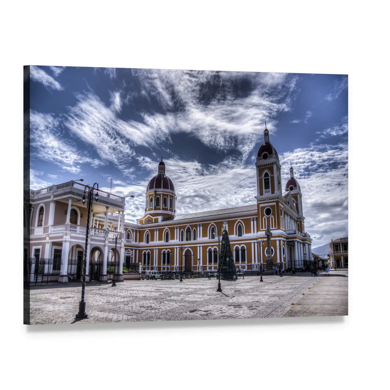 Cathedral of Granada In Nicaragua Canvas Wall Art, single panel gallery wrapped canvas, angled product view