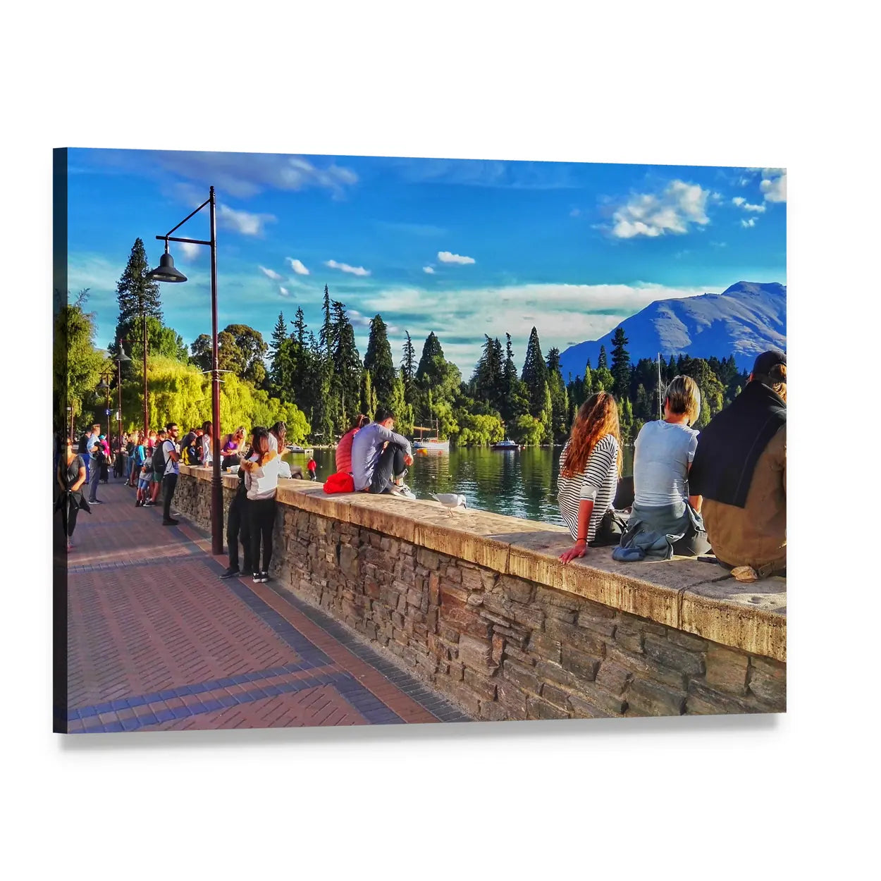 Queenstown Street View Canvas Wall Art, single panel gallery wrapped canvas, angled product view