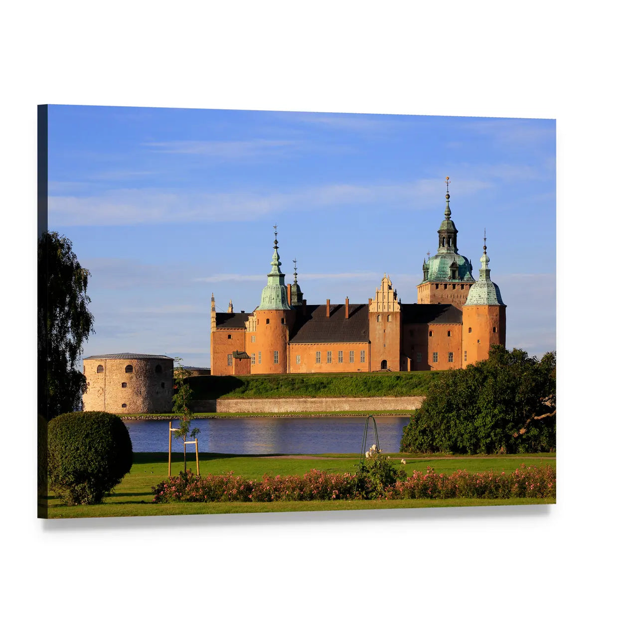 Kalmar Castle in Sweden Canvas Wall Art, single panel gallery wrapped canvas, angled product view